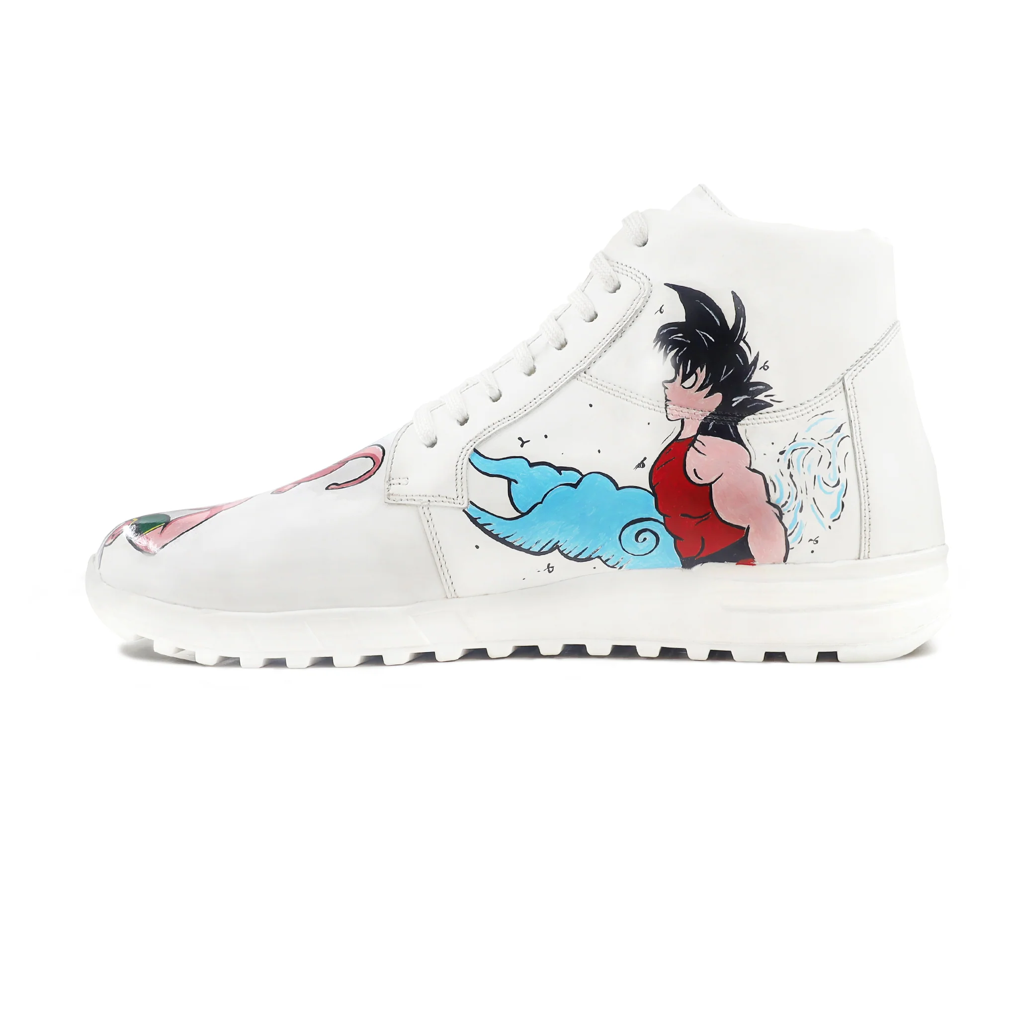Gustav - Men's White Hand Painted Sneaker - Image 3