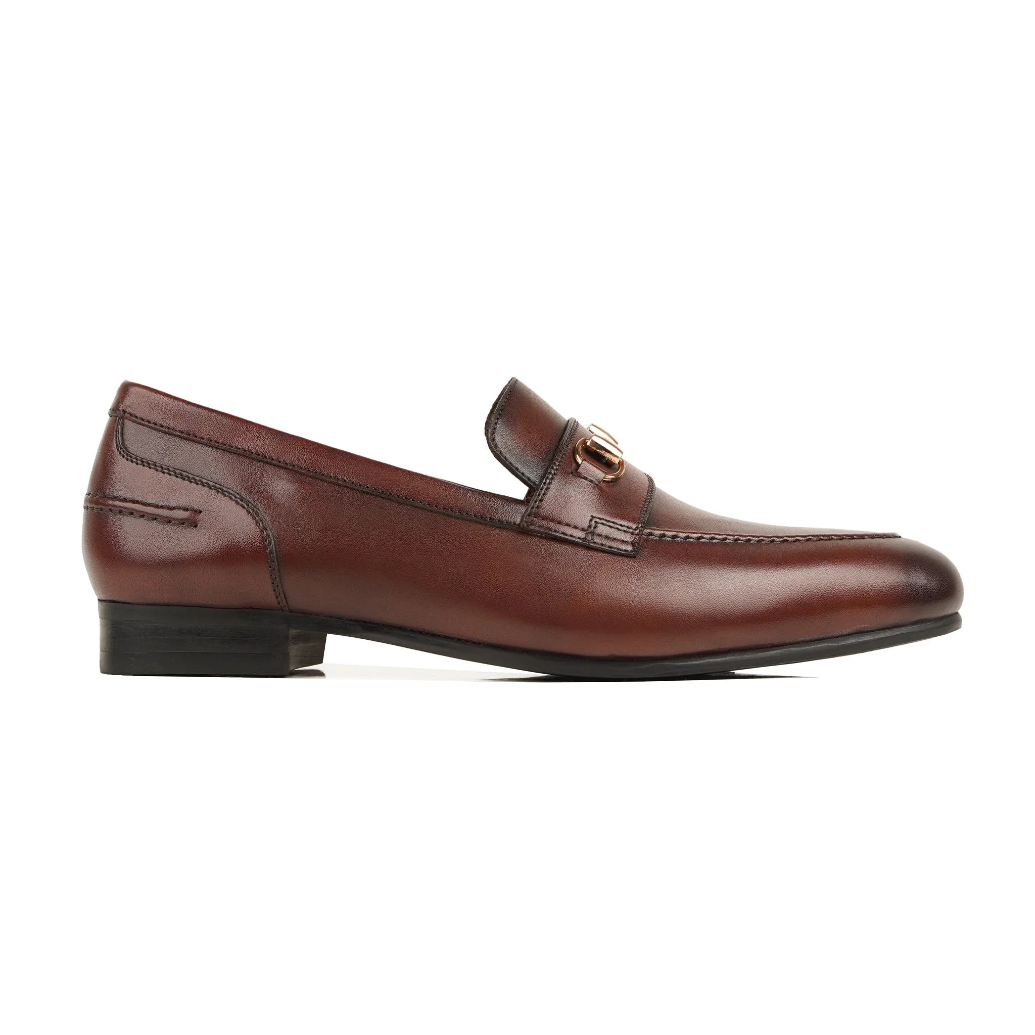 Hadano - Men's Burnished Reddish Brown Calf Leather Loafer - Image 2