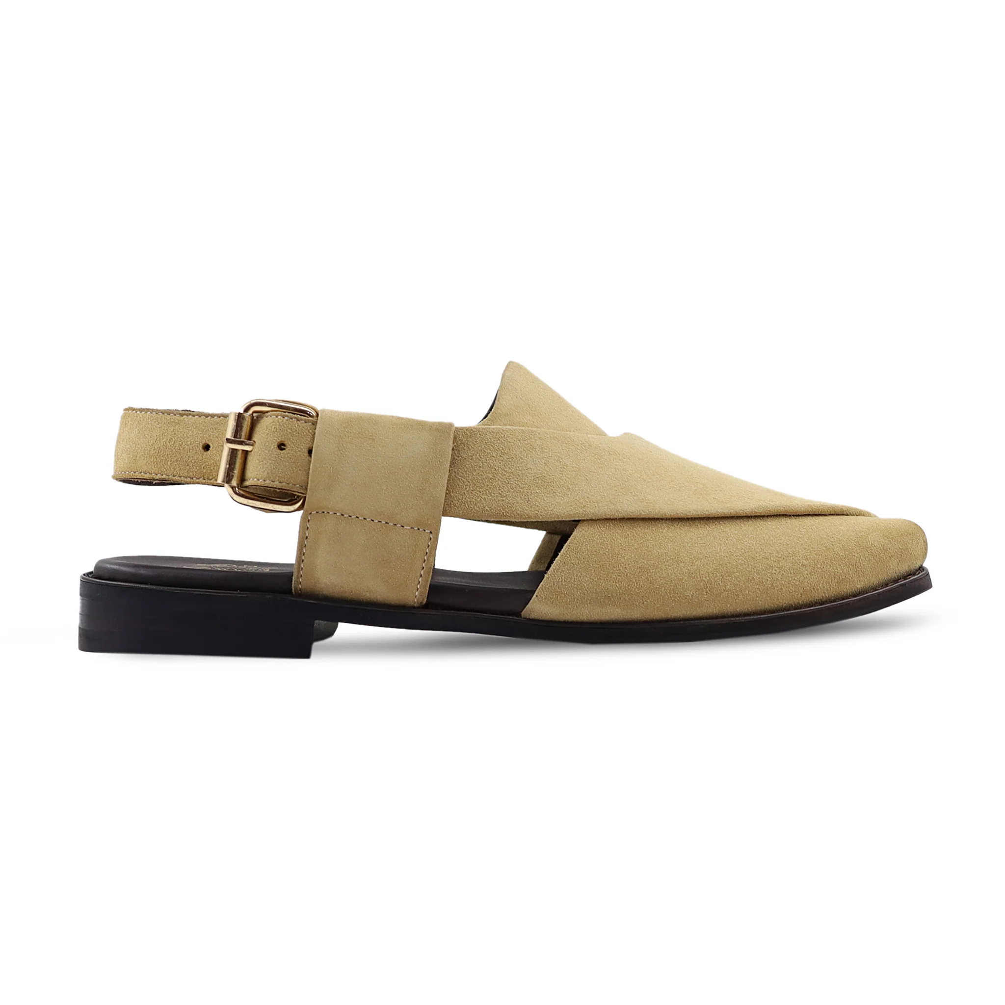 Harlan - Men's Camel Kid Suede Sandal - Image 2