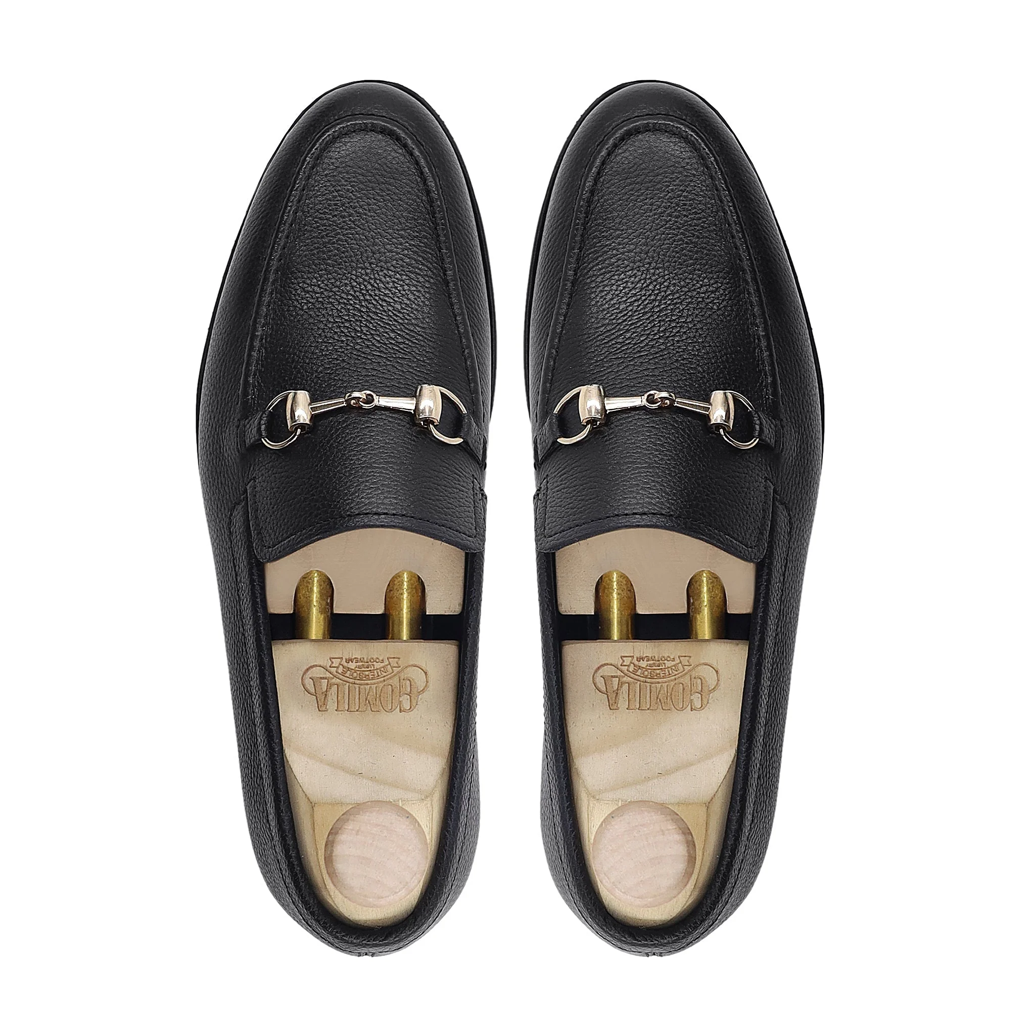 Harold - Men's Black Pebble Grain Leather Loafer - Image 3