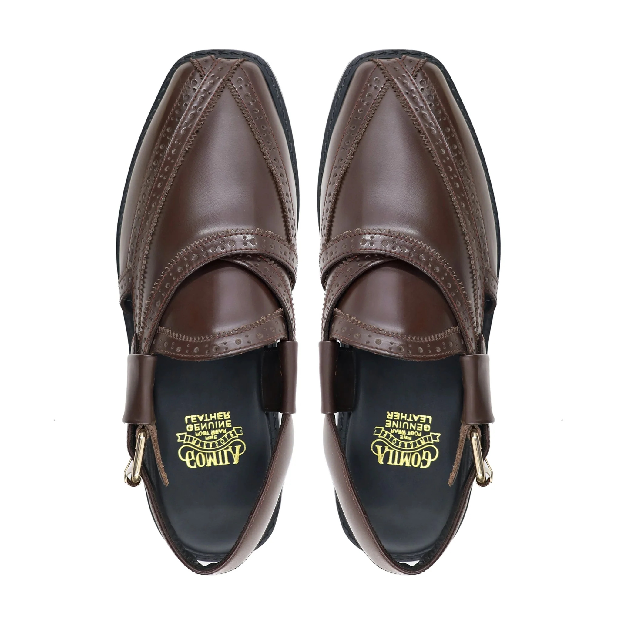 Harstad - Men's Dark Brown Box Leather High Shine Sandal - Image 3