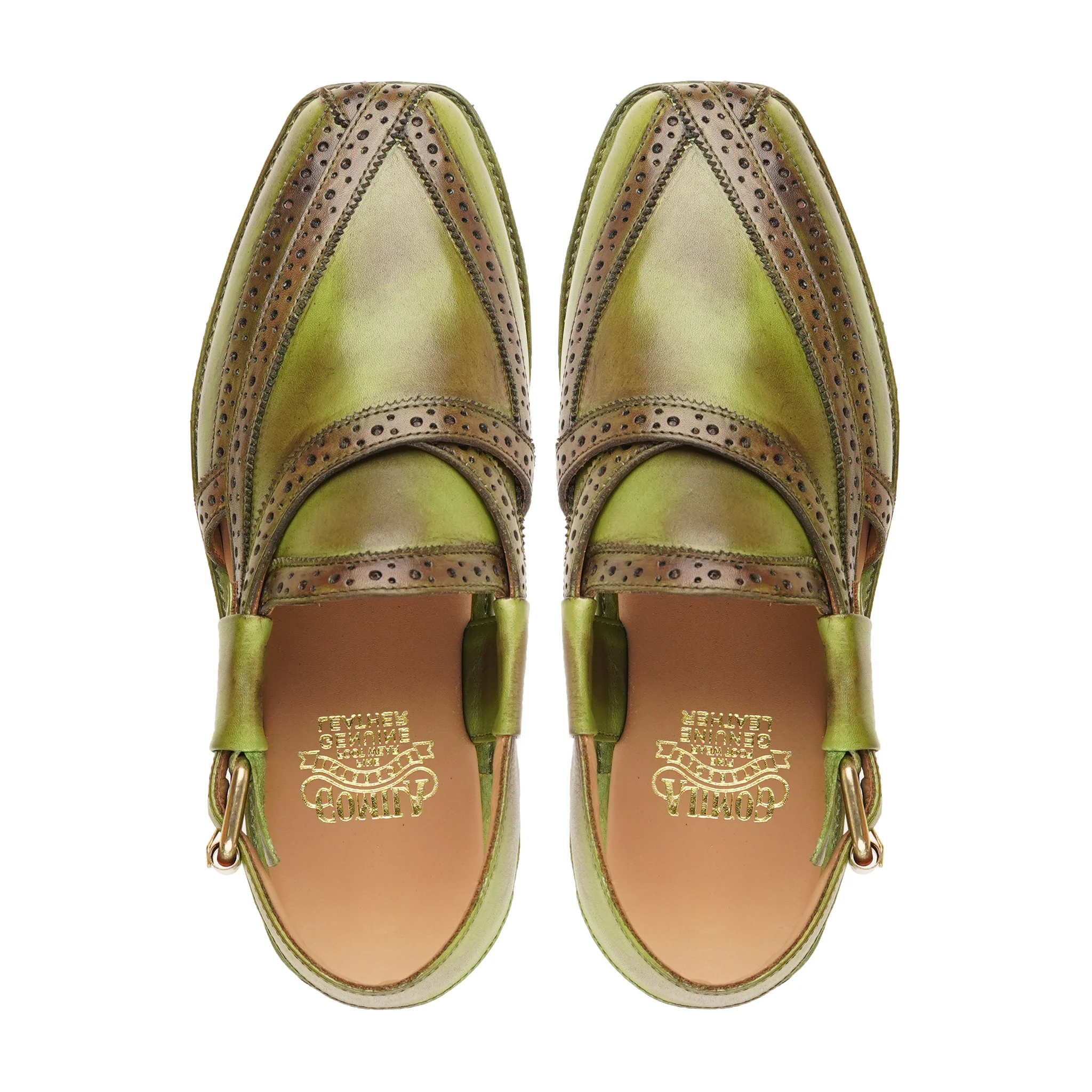 Haruka - Men's Burnished Green Calf Leather Sandal - Image 3