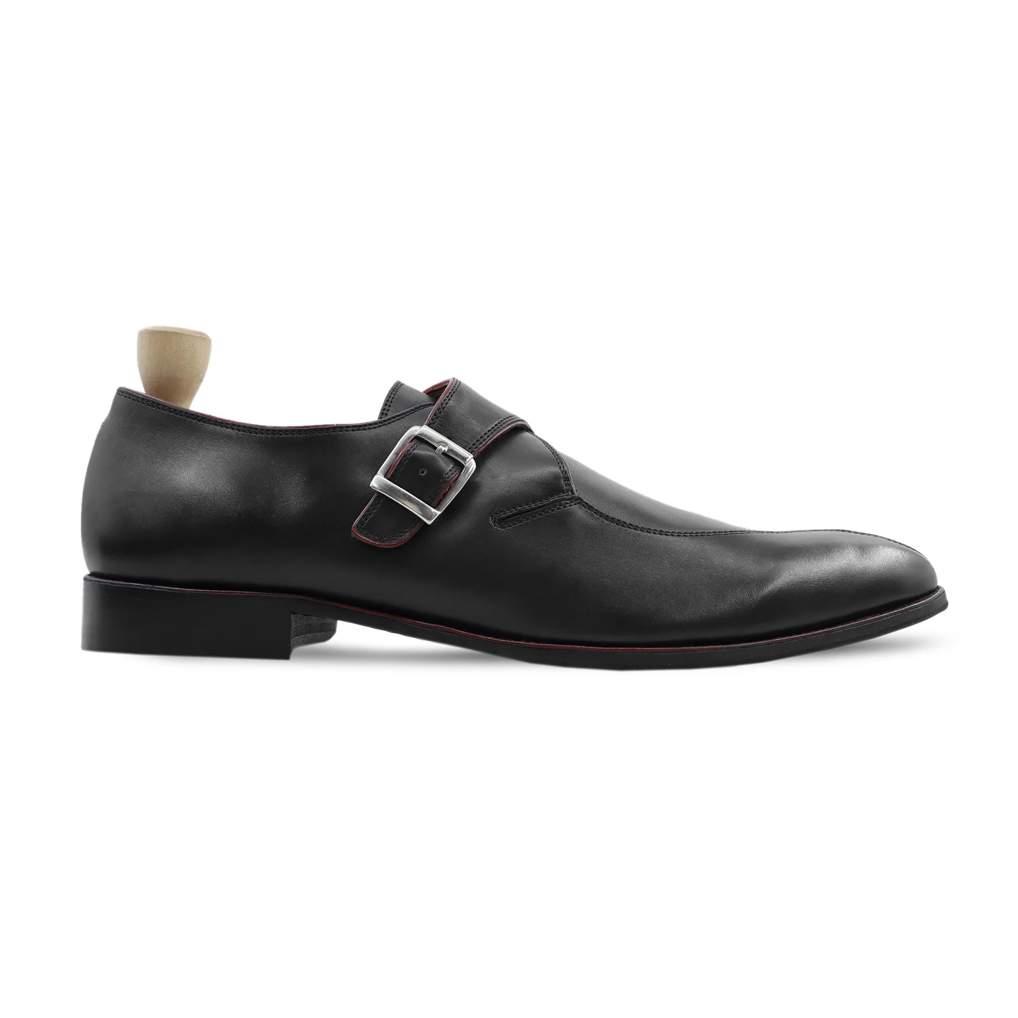 Helsingborg - Men's Black Calf Leather Single Monkstrap - Image 2