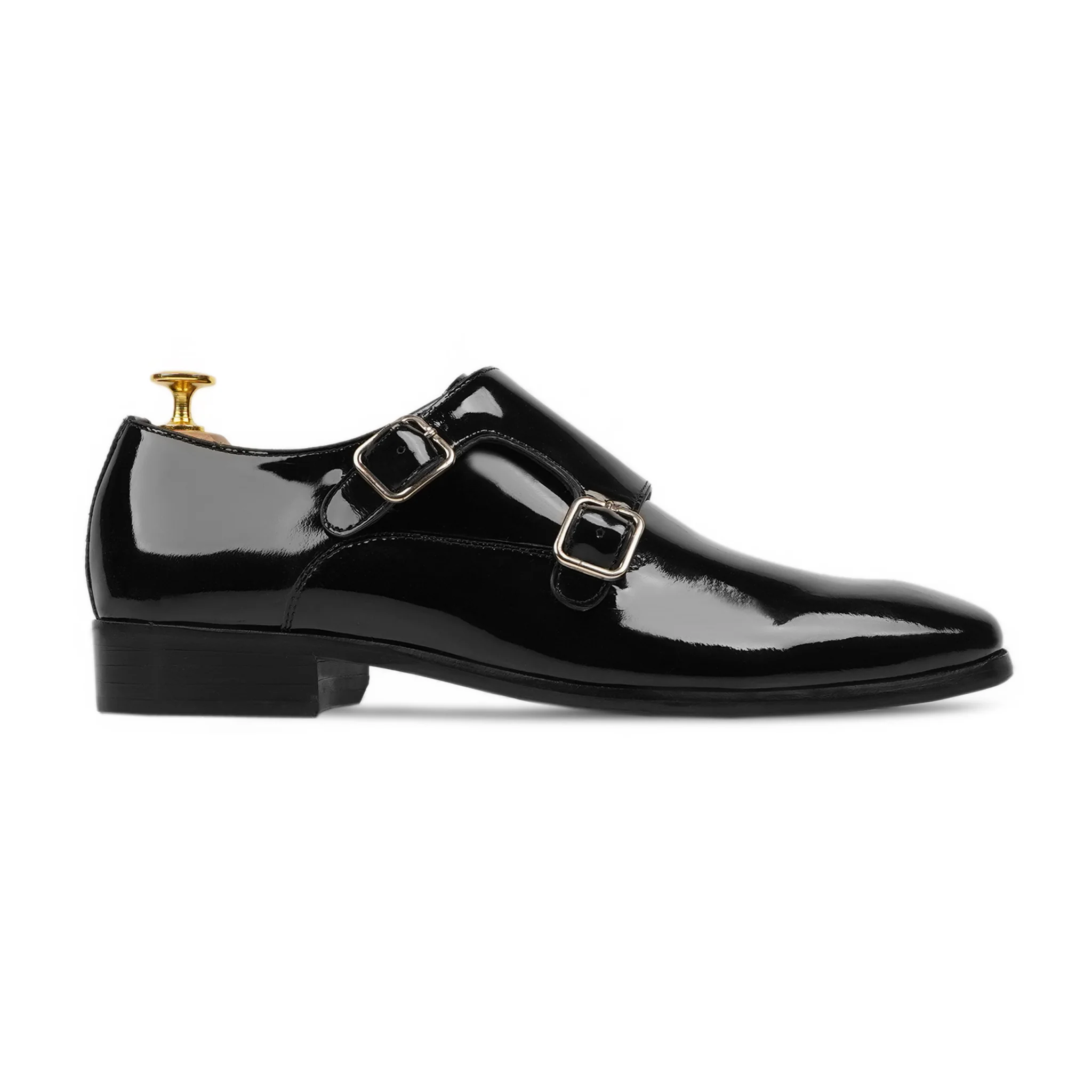Herning - Men's Black Patent Leather Double Monkstrap - Image 2