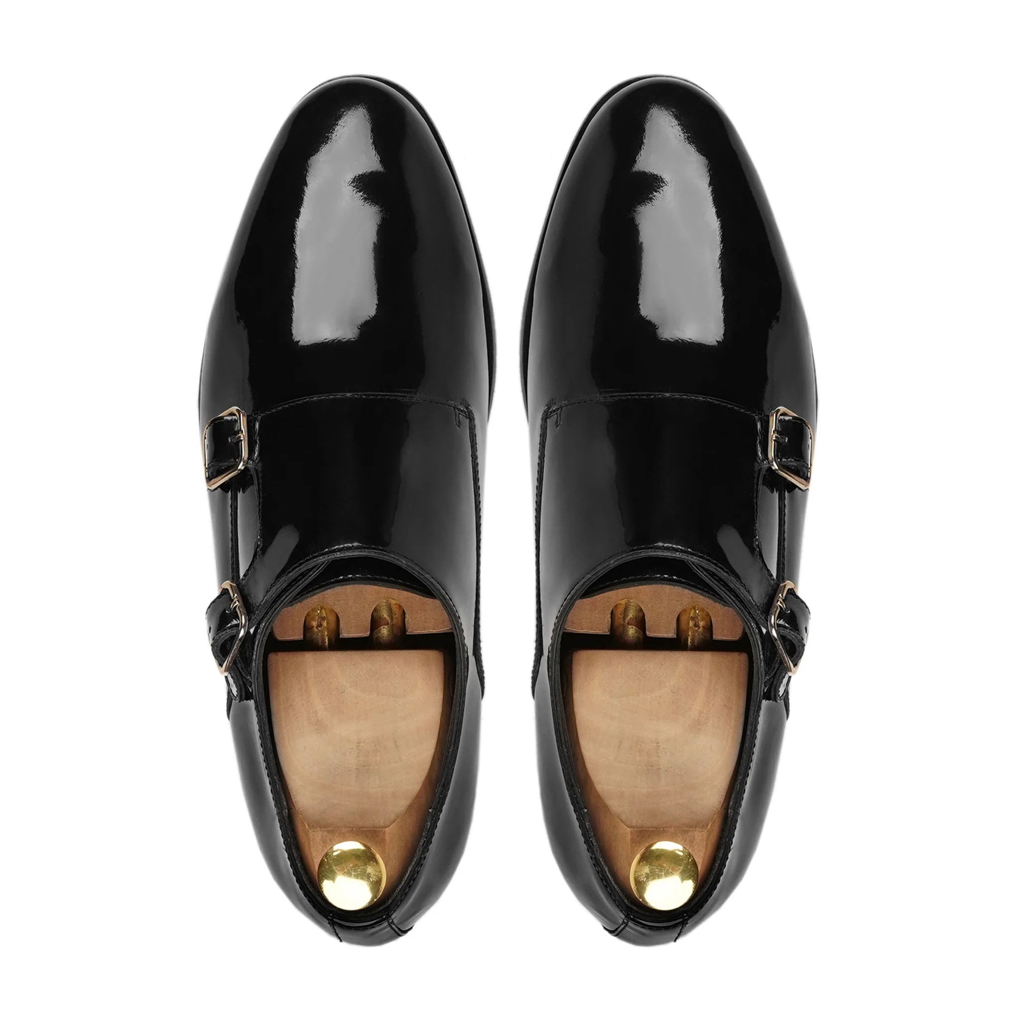 Herning - Men's Black Patent Leather Double Monkstrap - Image 3