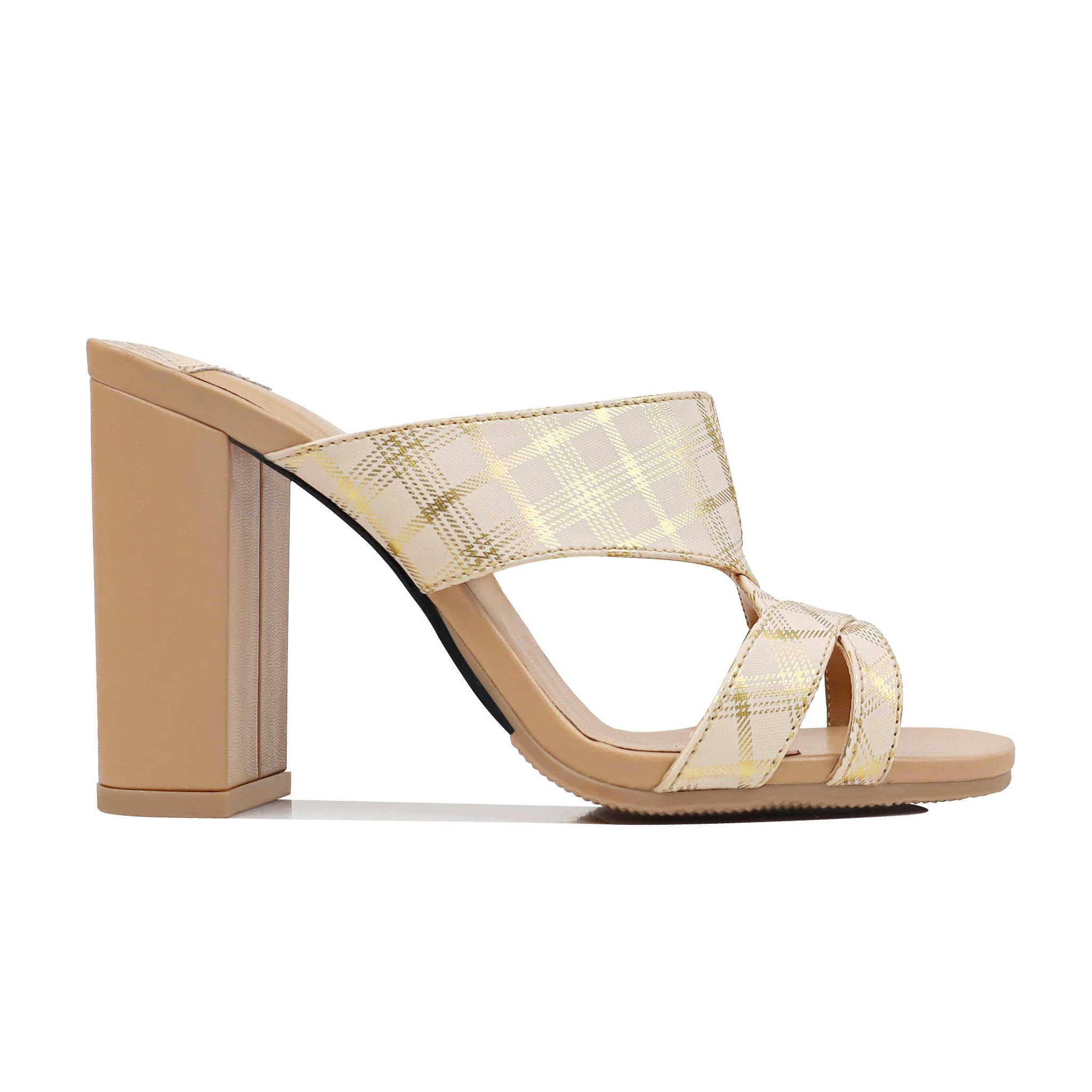 Isola - Women's Argyle Beige Heels - Image 2