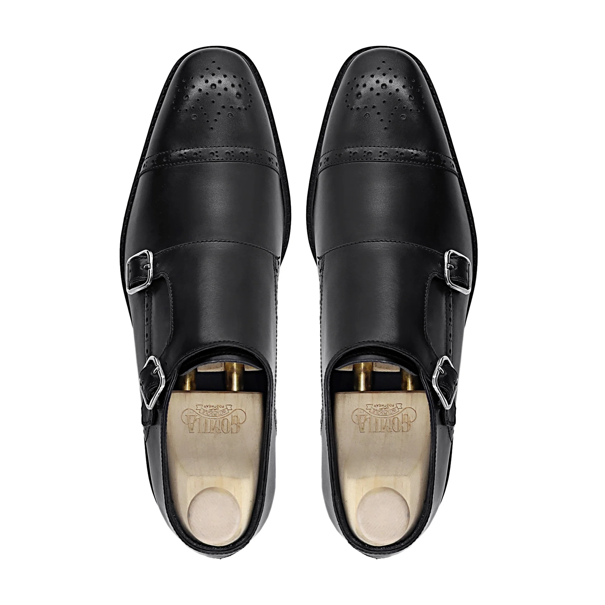 Jabez - Men's Black Calf Leather Double Monkstrap - Image 3