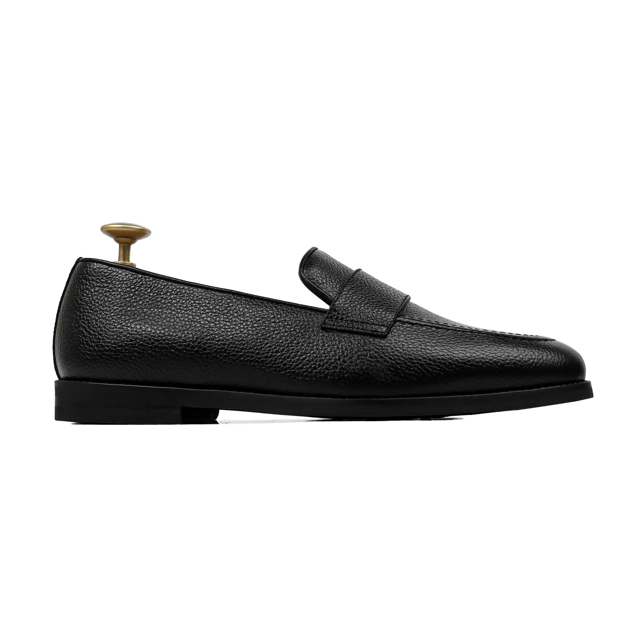 Jefey - Men's Black Pebble Grain Leather Loafer - Image 2