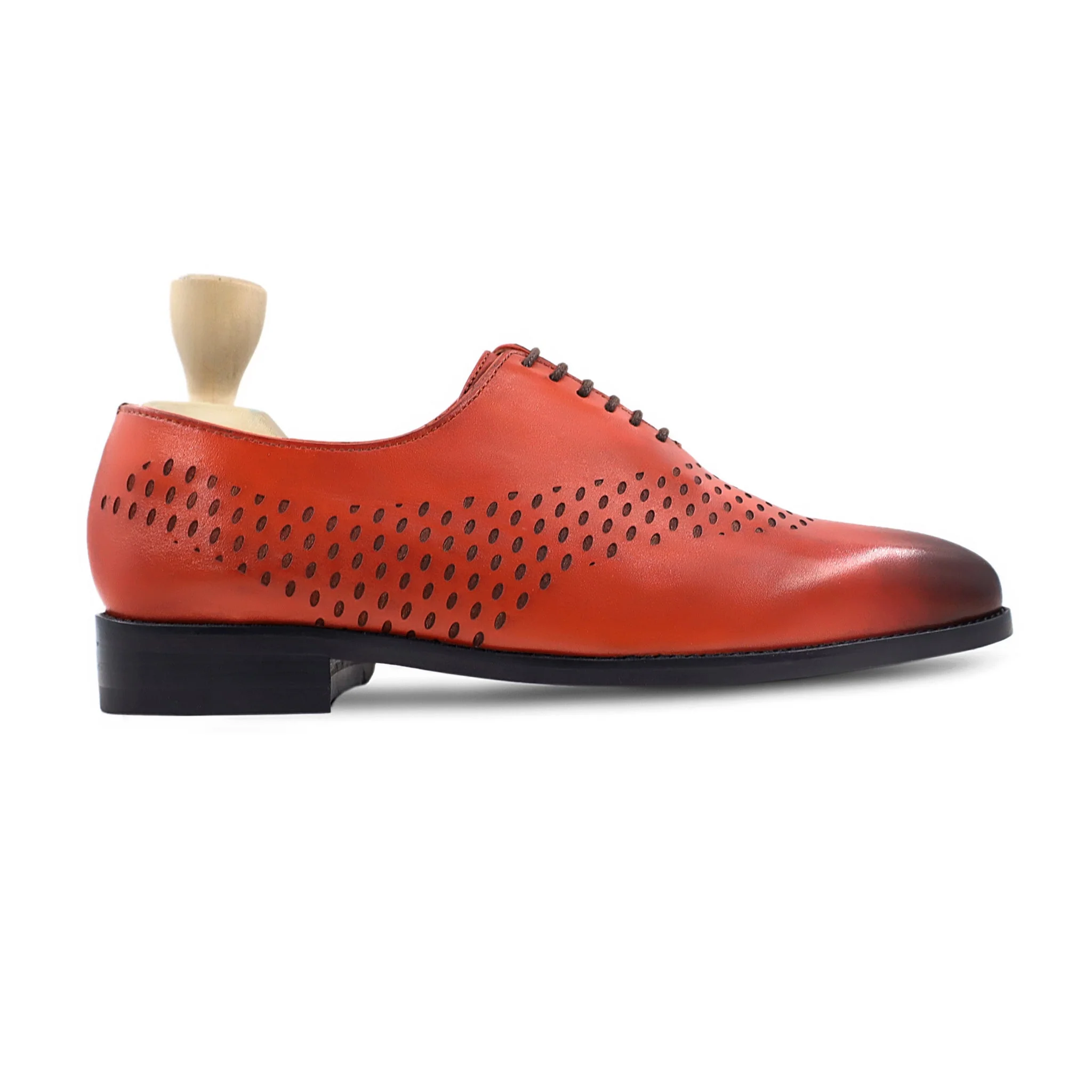 Jhung - Men's Burnished Tan Calf Leather Wholecut Shoe - Image 2
