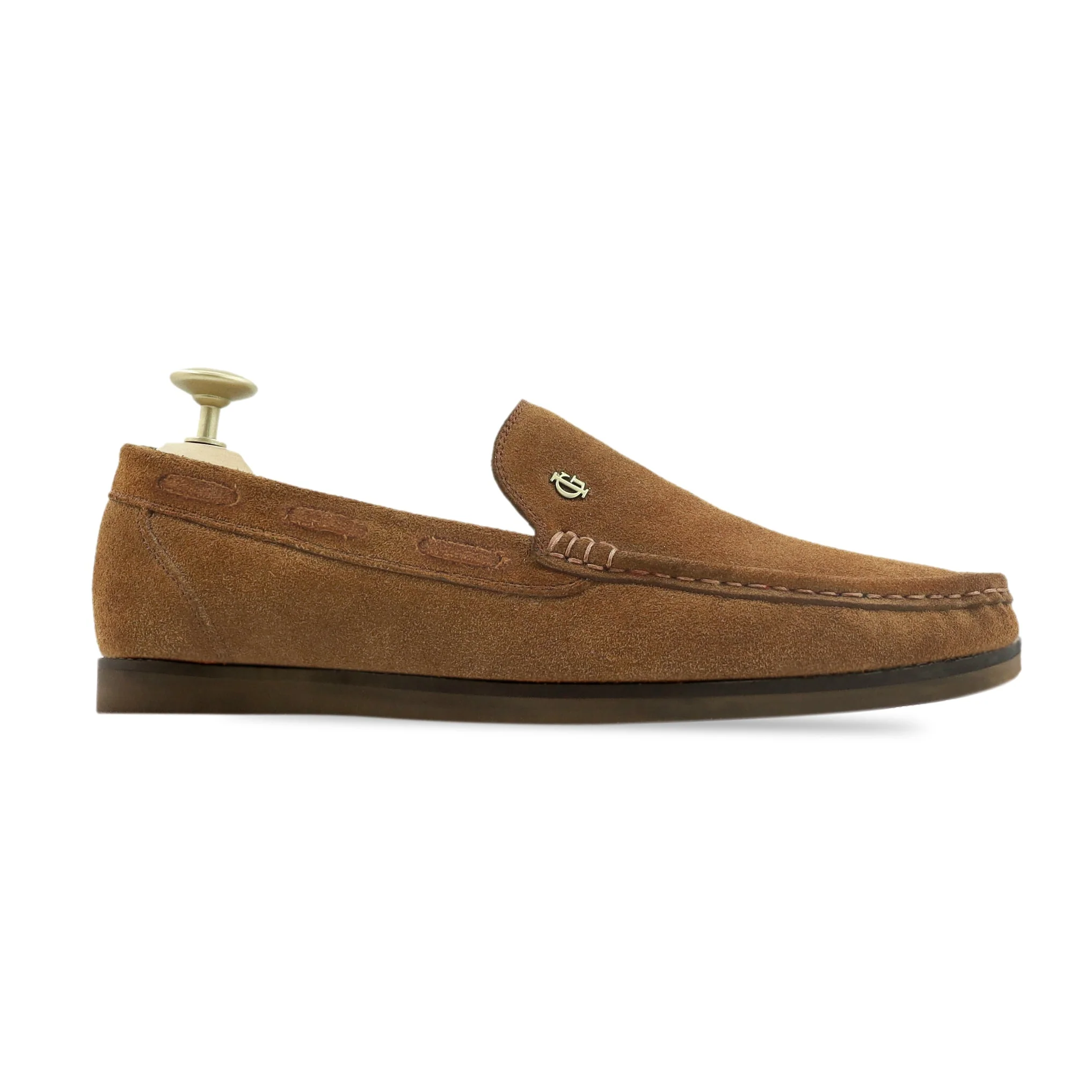 Jiren - Men's Cognac Kid Suede Loafer - Image 2