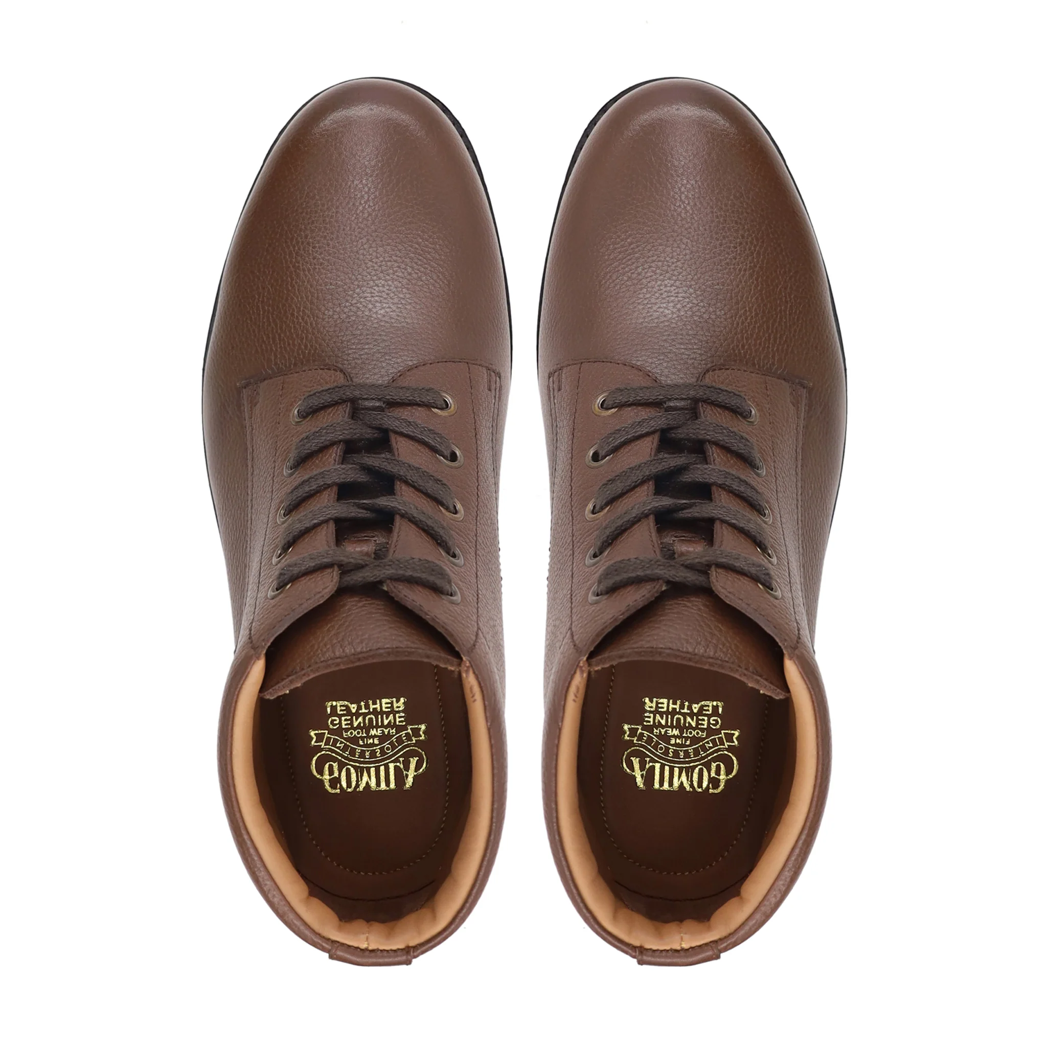 Karth - Men's Brown Pebble Grain Leather Boot - Image 3