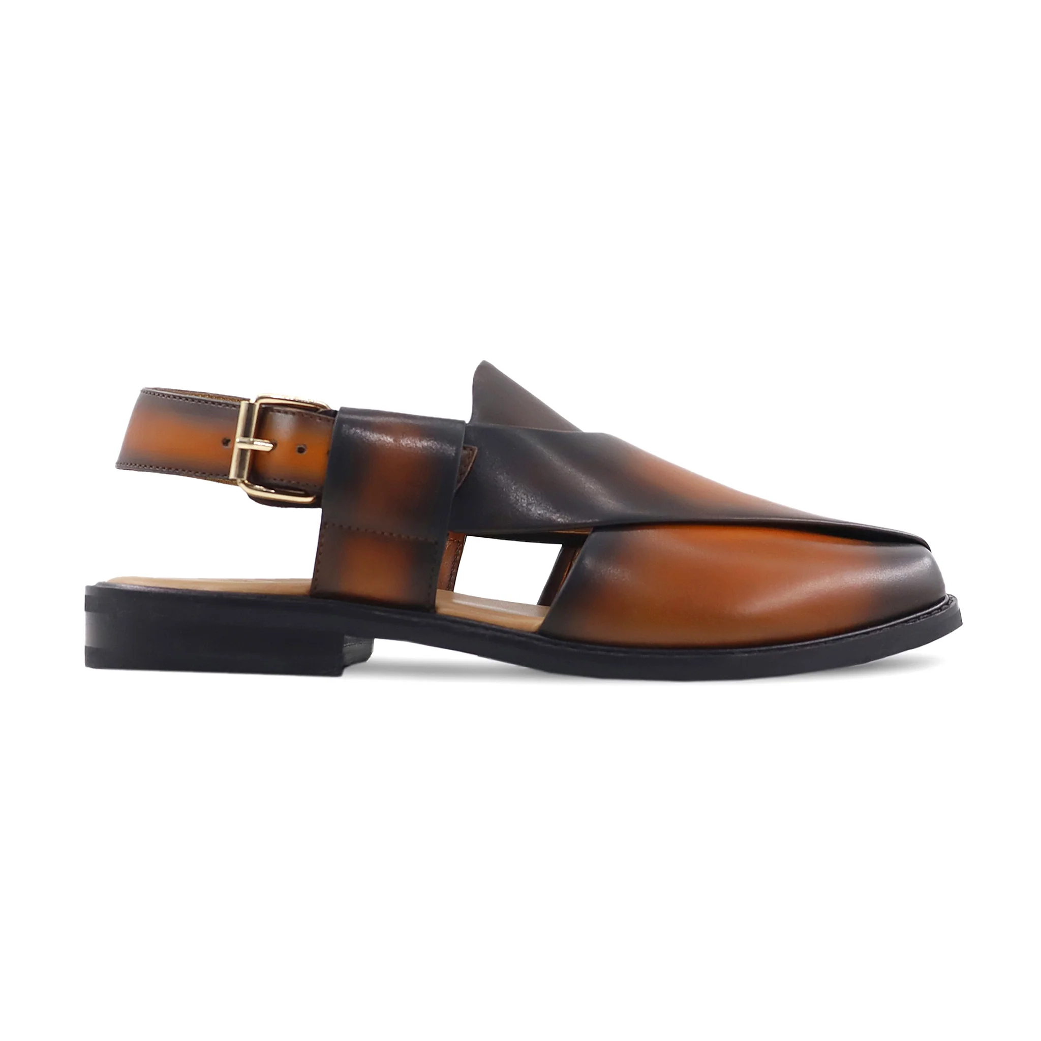 Keisuke - Men's Burnished Tan Calf Leather Sandal - Image 2