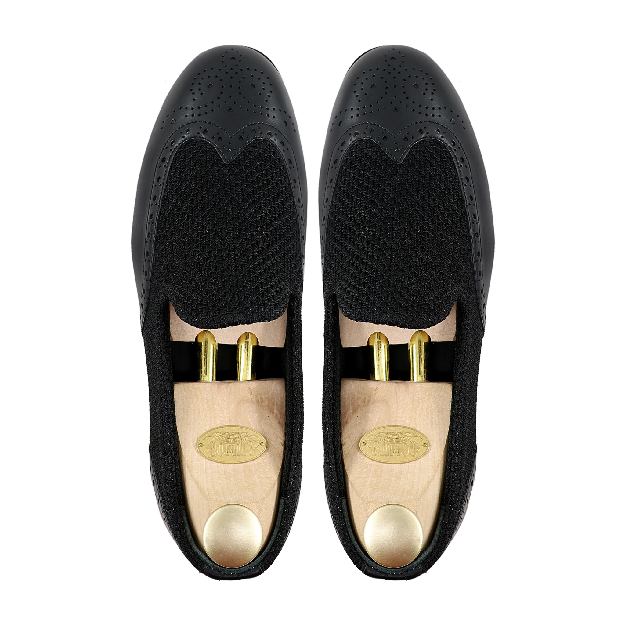 Kinson - Men's Black Mesh and Calf Leather Loafer - Image 3