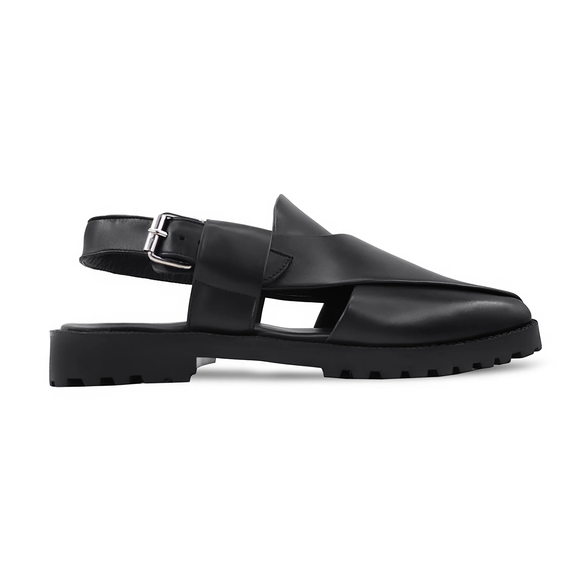 Knight - Men's Black Calf Leather Sandal - Image 2
