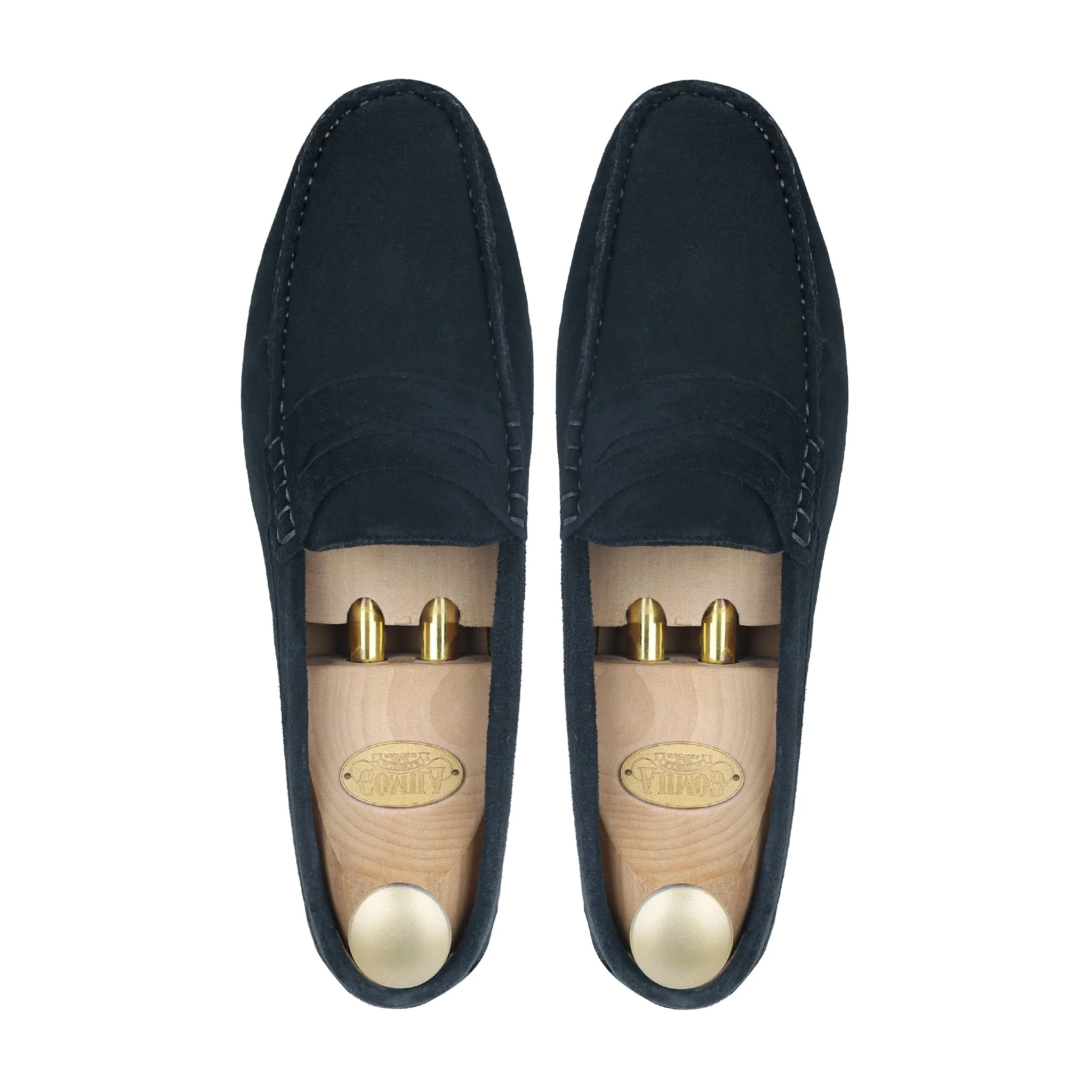 Knox - Men's Dark Blue Split Suede Driver Shoe - Image 3