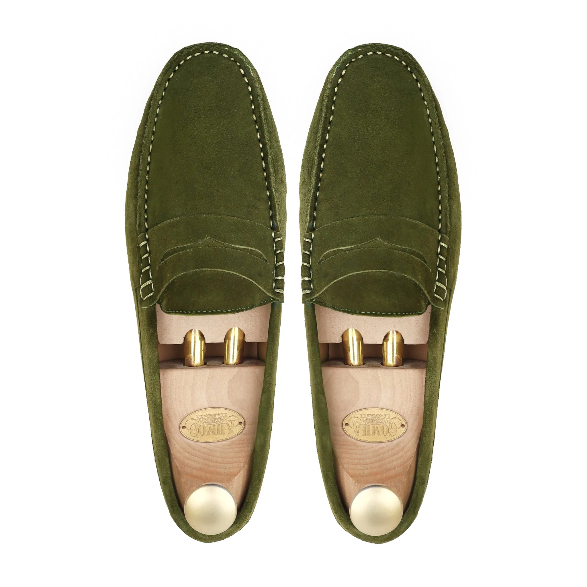 Knox - Men's Olive Green Split Suede Driver Shoe - Image 3