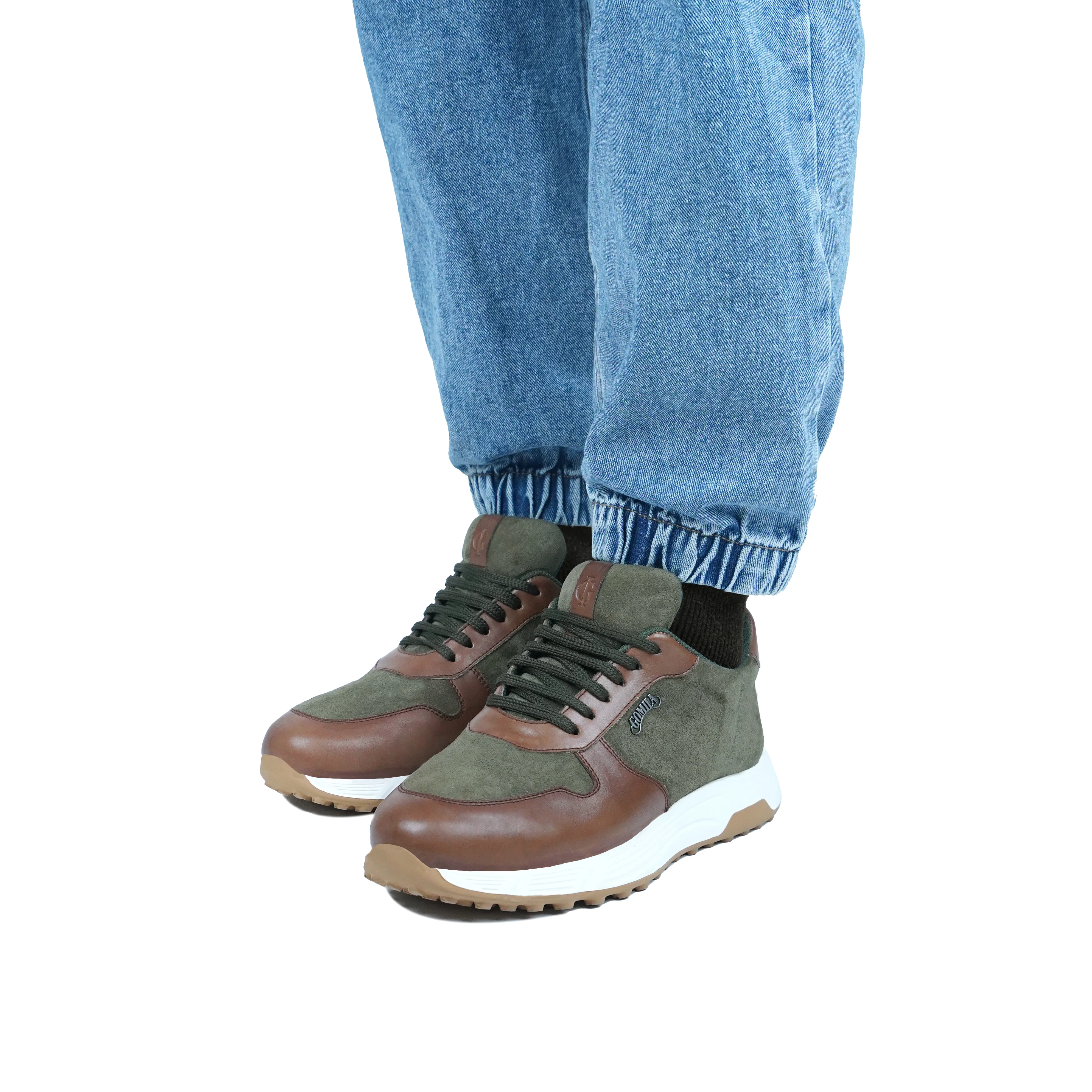 Kompany - Men's Brown and Olive Green Sneaker - Image 5