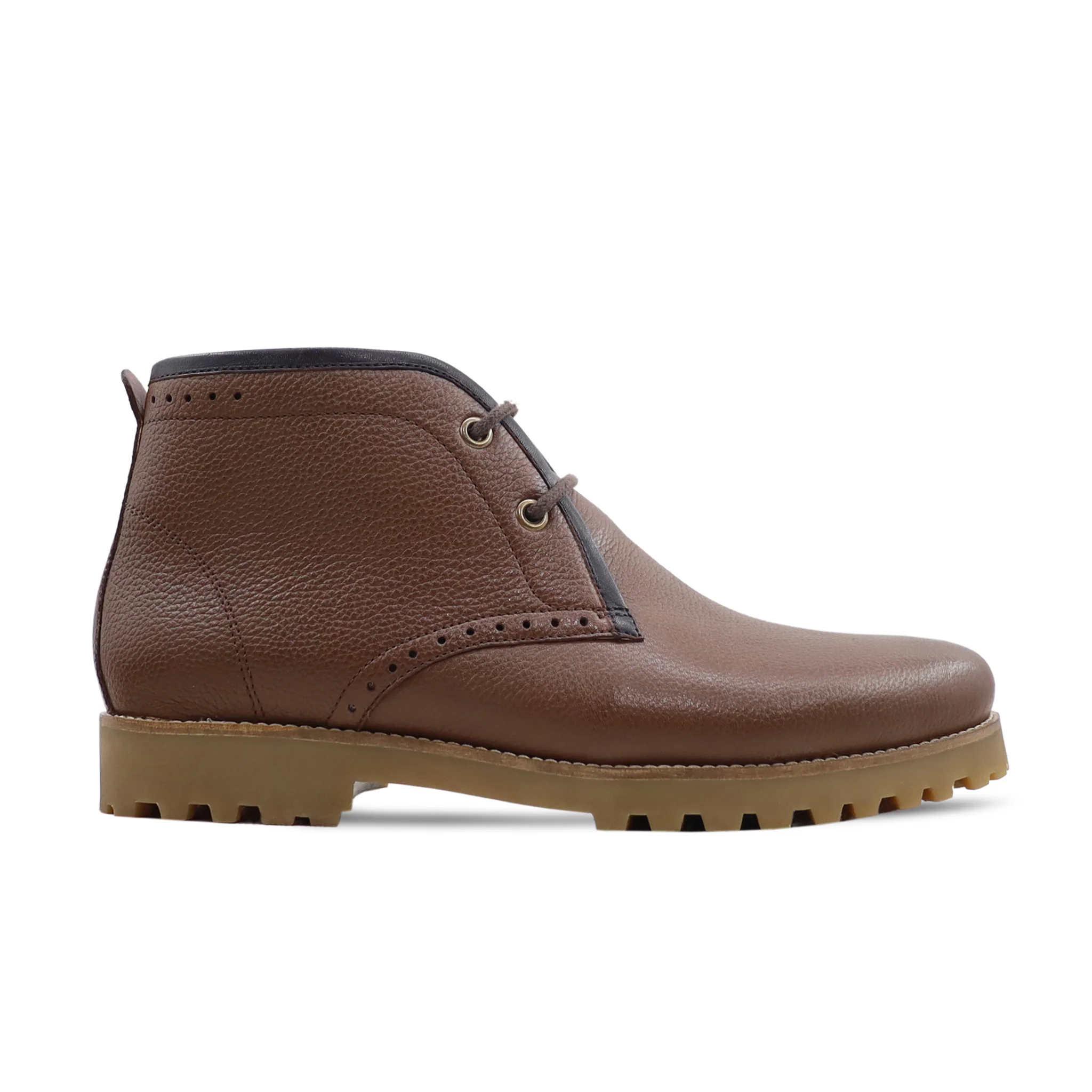 Loke - Men's Brown Pebble Grain Chukka Boot - Image 2