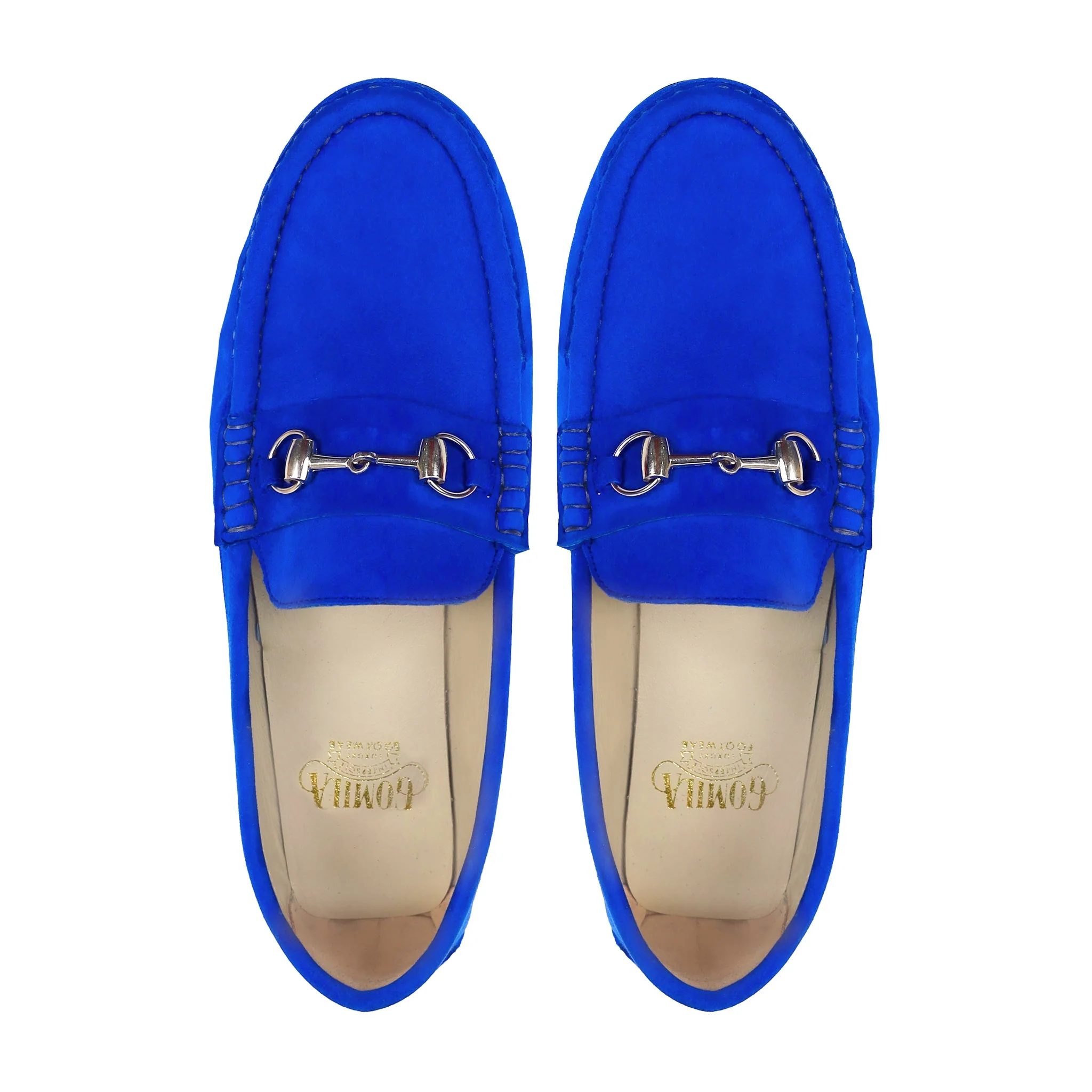Lyla - Ladies Blue Suede Loafer - Image 3