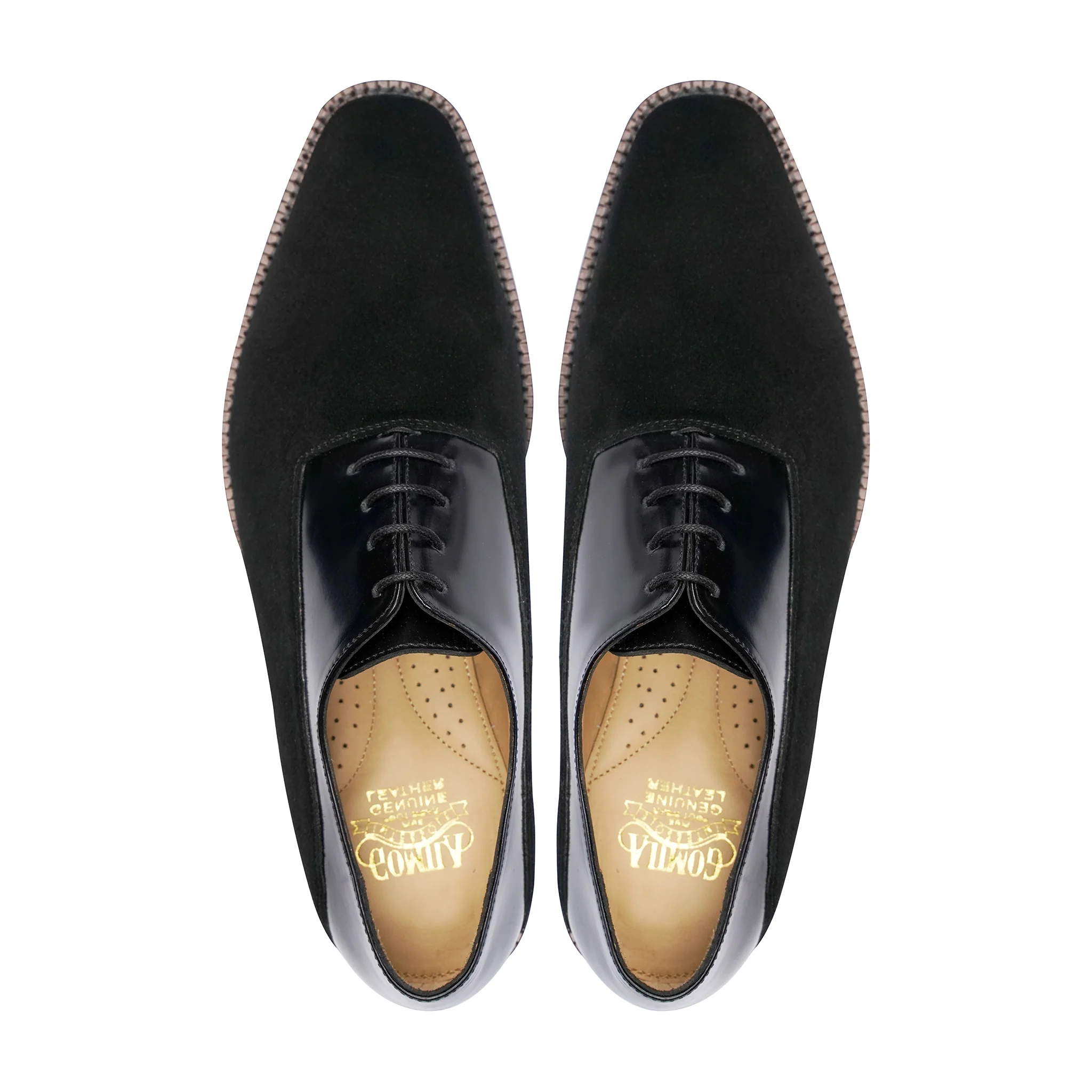 Elvio - Men's Black Calf Leather and Kid Suede Oxford Shoe - Image 3