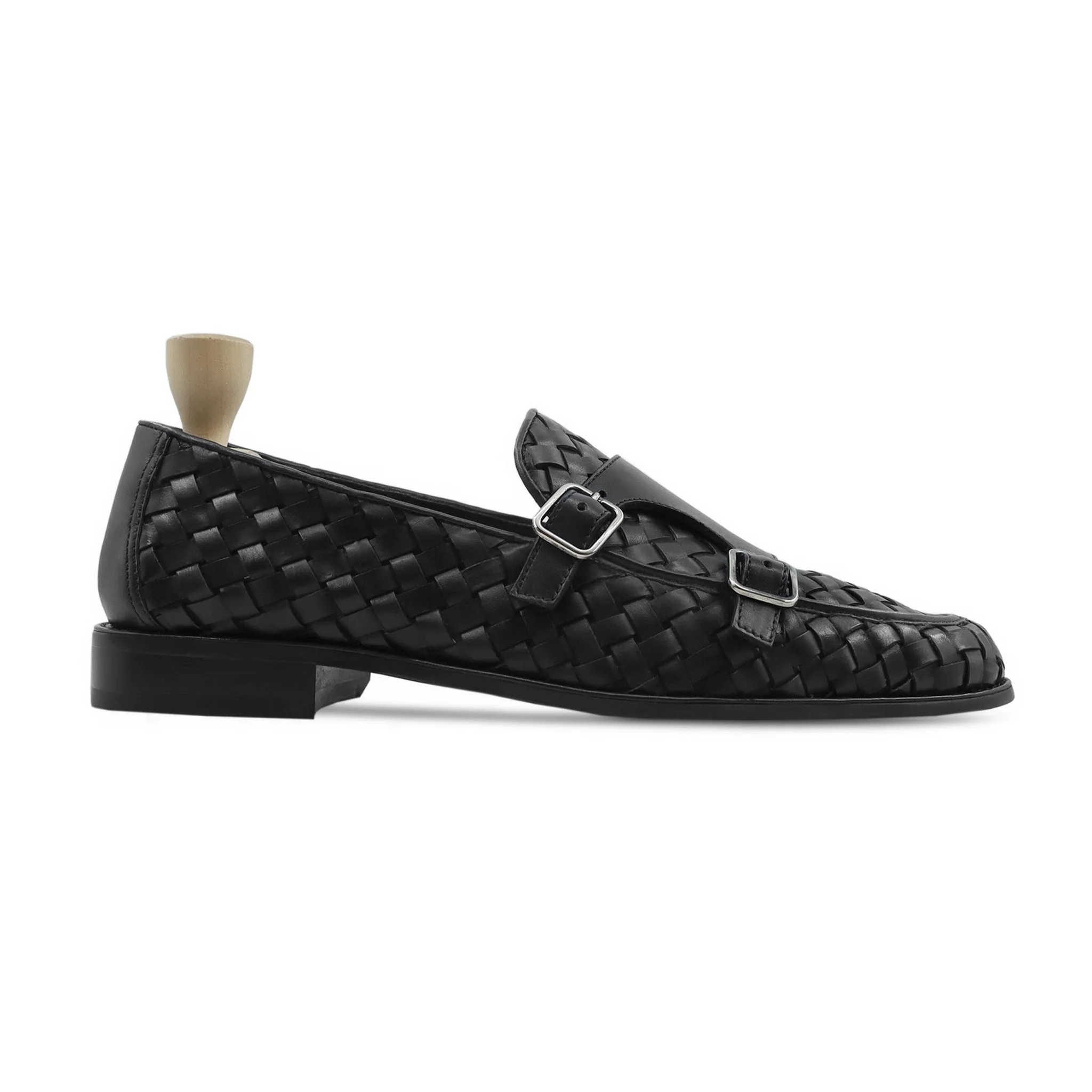 Malachite - Men's Black Calf Leather Double Monkstrap - Image 2