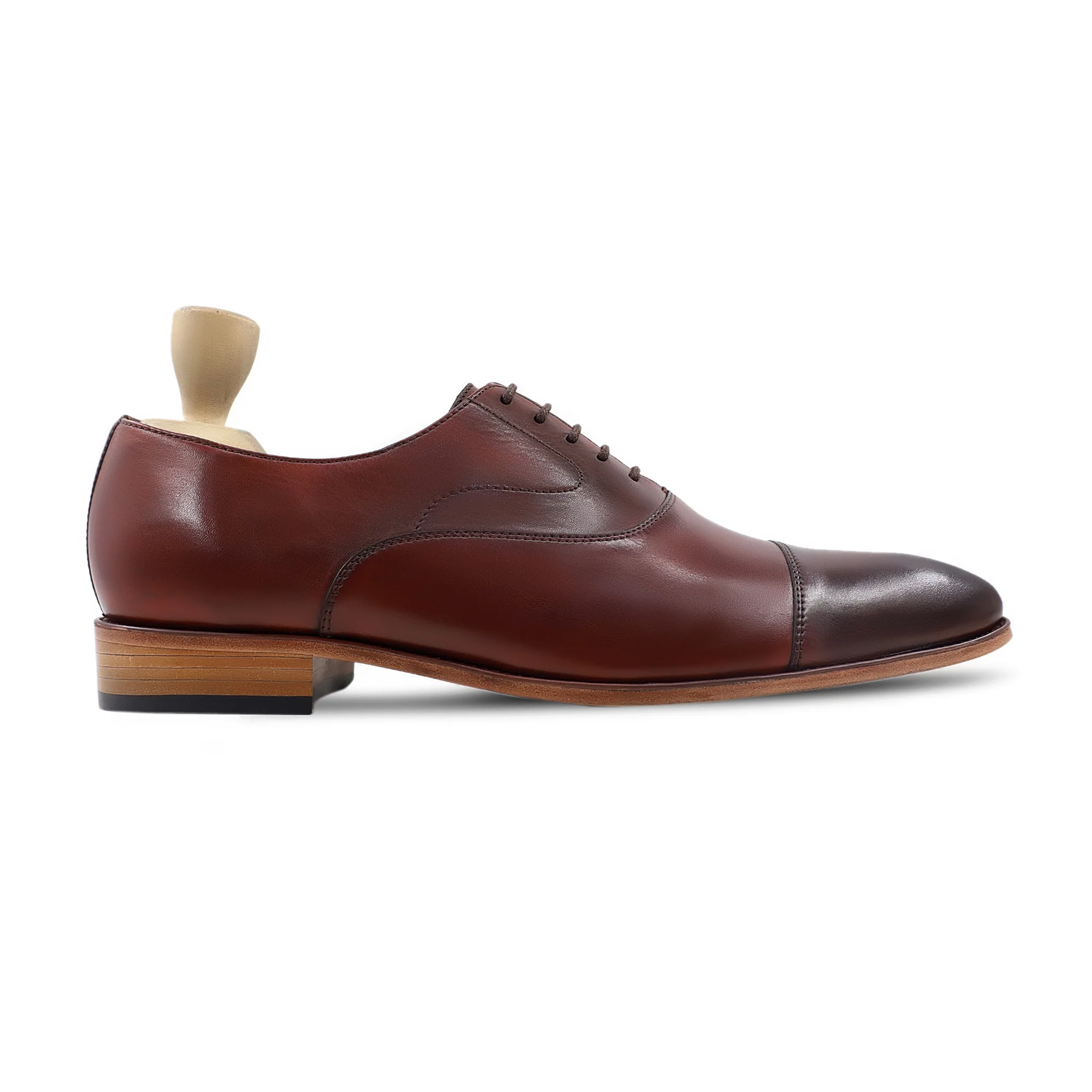 Malwo - Men's Reddish Brown Calf Leather Oxford Shoe - Image 2