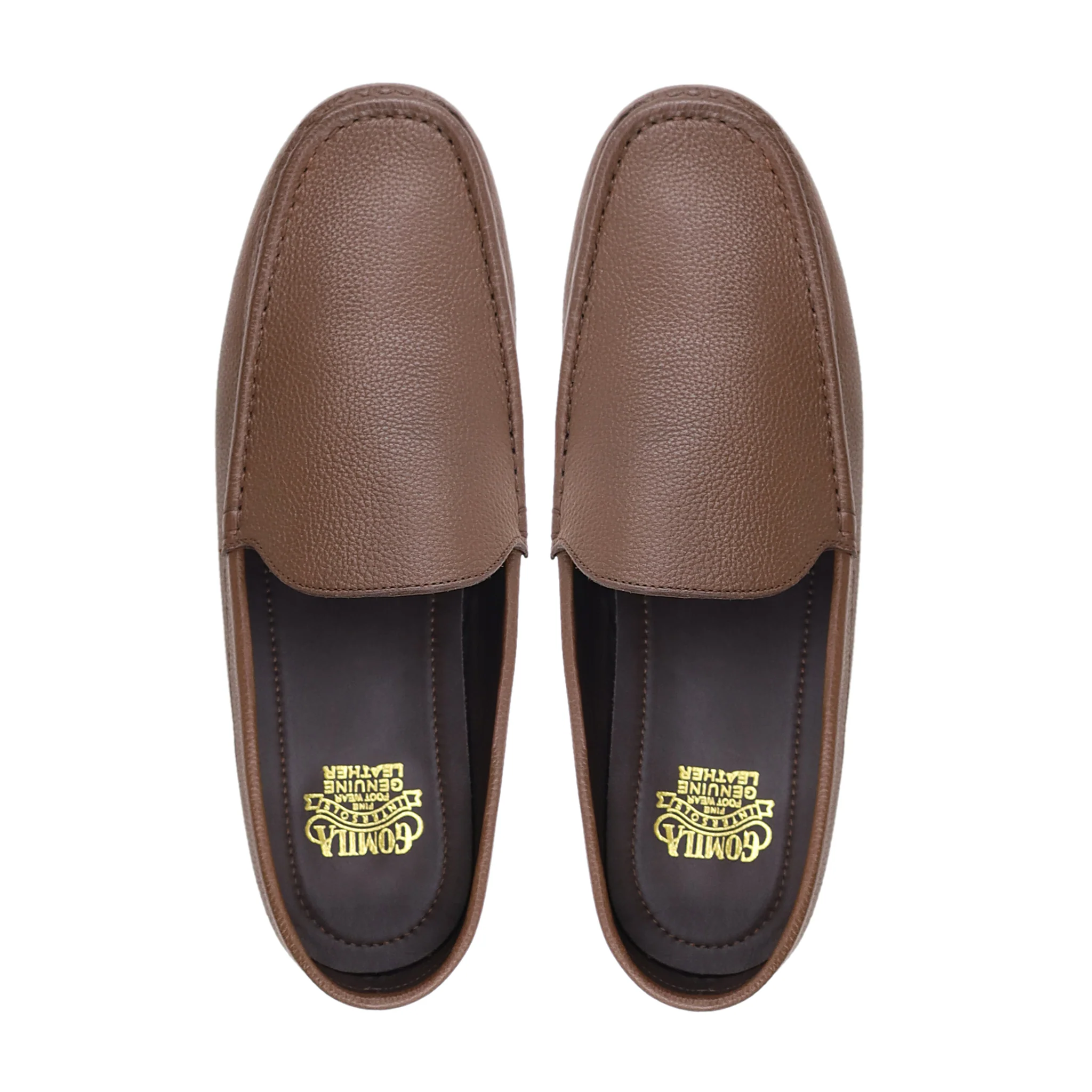 Marjin - Men's Brown Pebble Grain Leather Slipper - Image 3