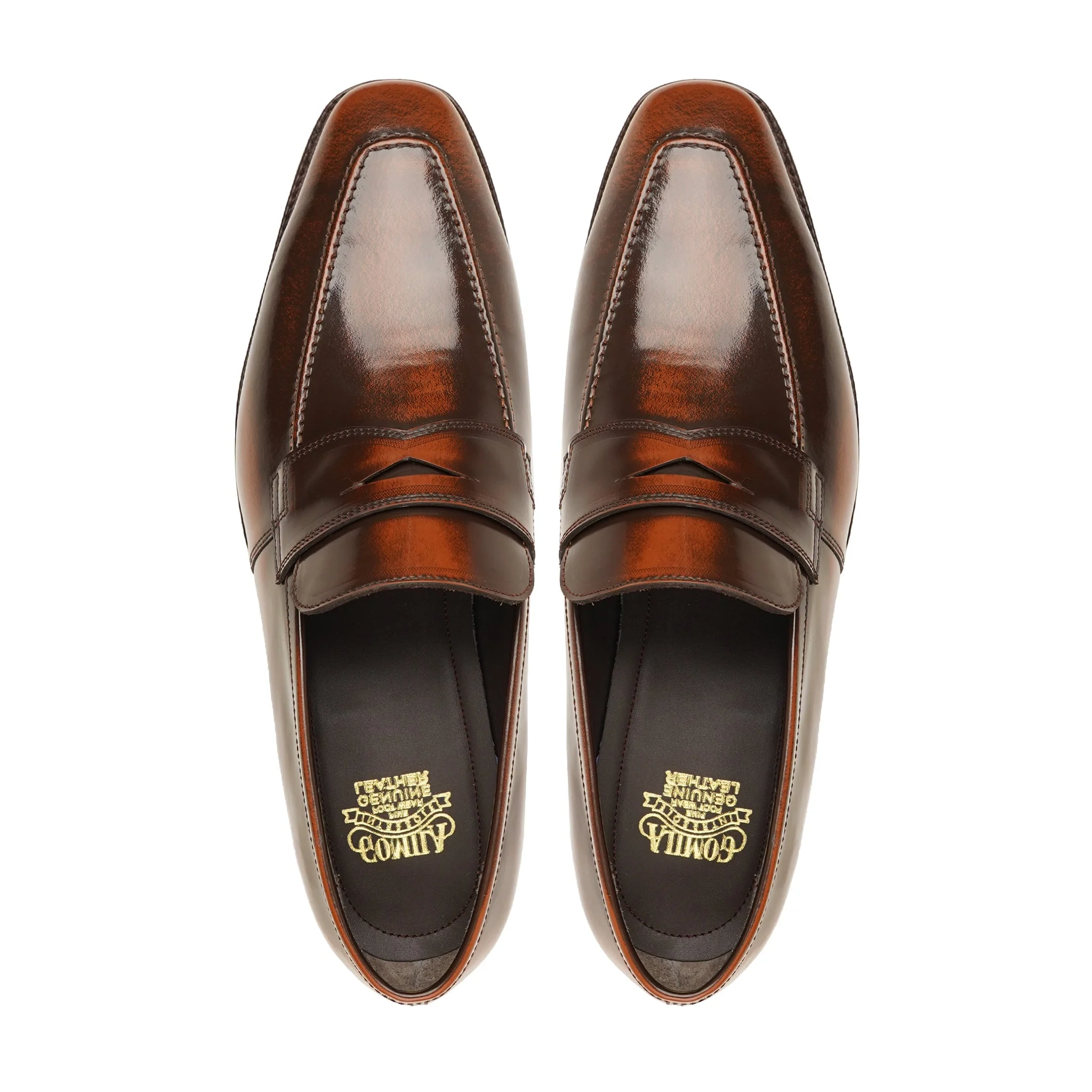 Vercelli - Men's Burnished Brown Box Leather High Shine Loafer - Image 3