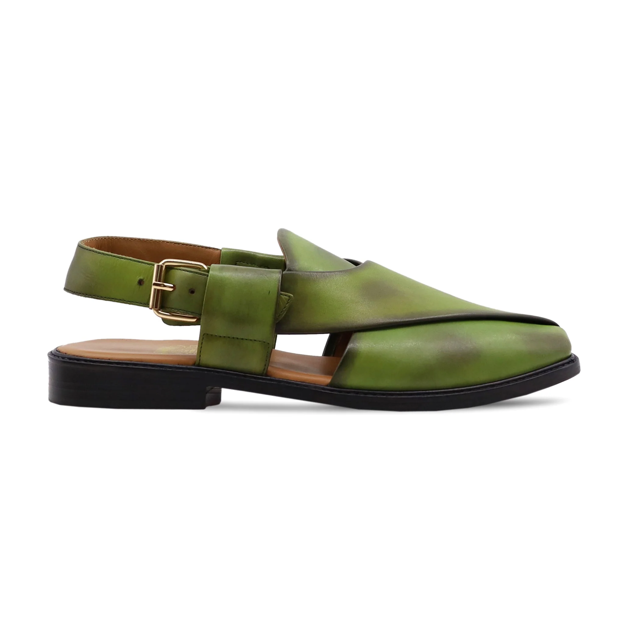 Mercado - Men's Burnished Green Calf Leather Sandal - Image 2