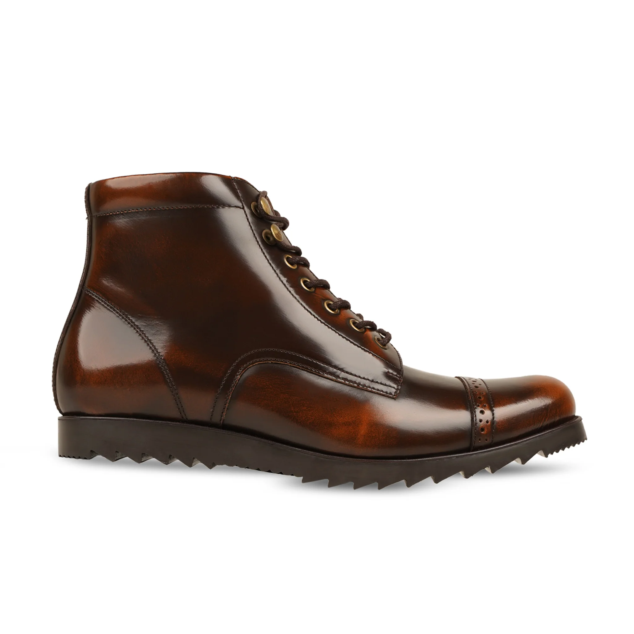 Messolonghi - Men's Burnished Brown Box Leather High Shine Boot - Image 2