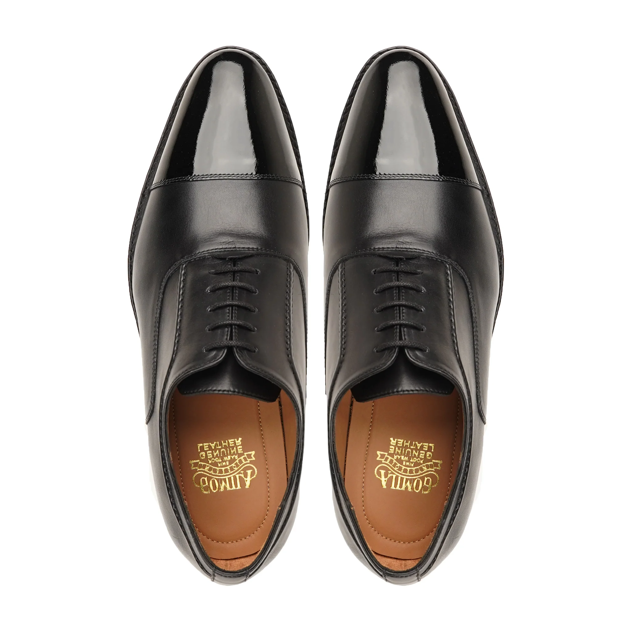 Golsar - Men's Black Calf and Patent Leather Oxford Shoe - Image 3