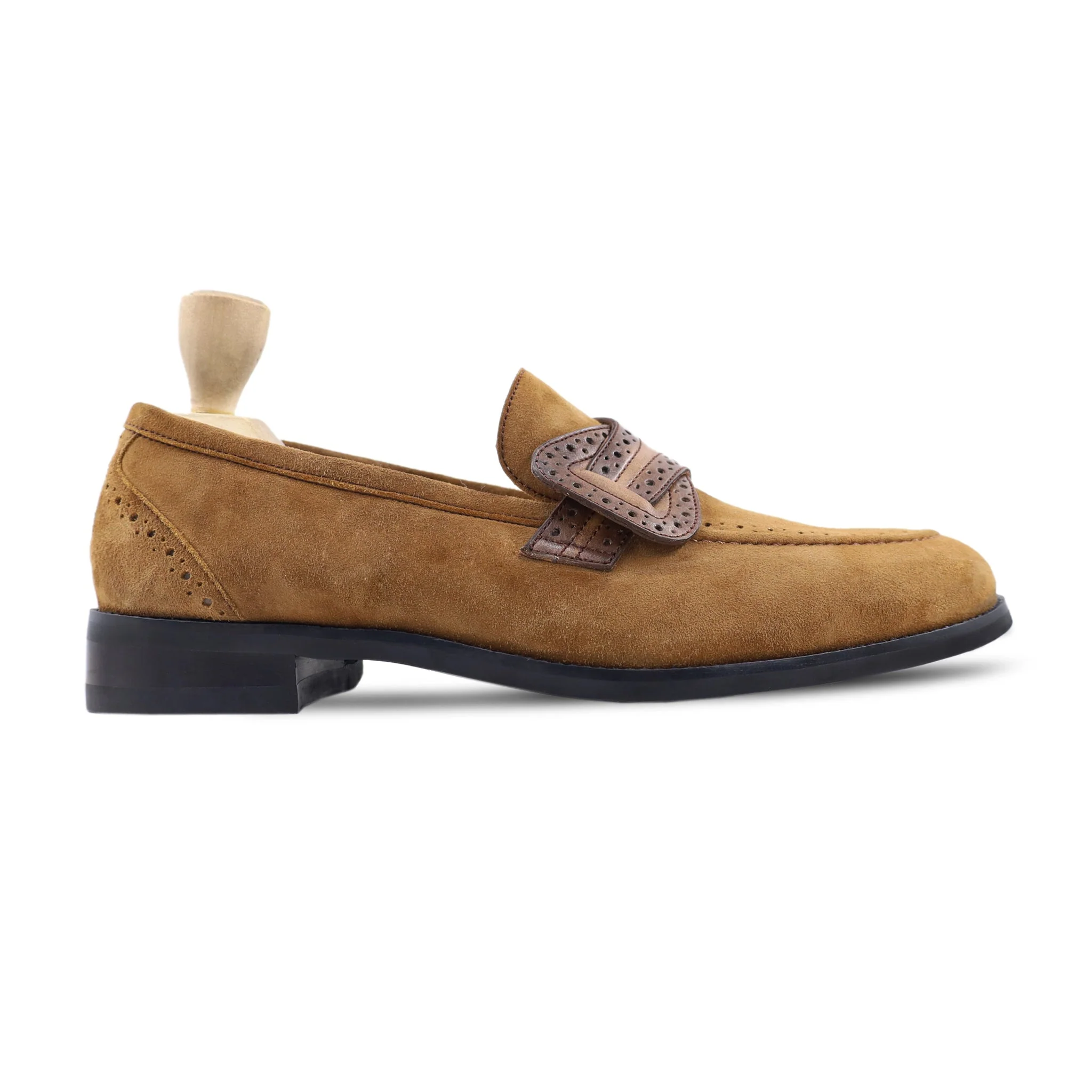 Mitsu - Men's Camel Kid Suede Loafer - Image 2