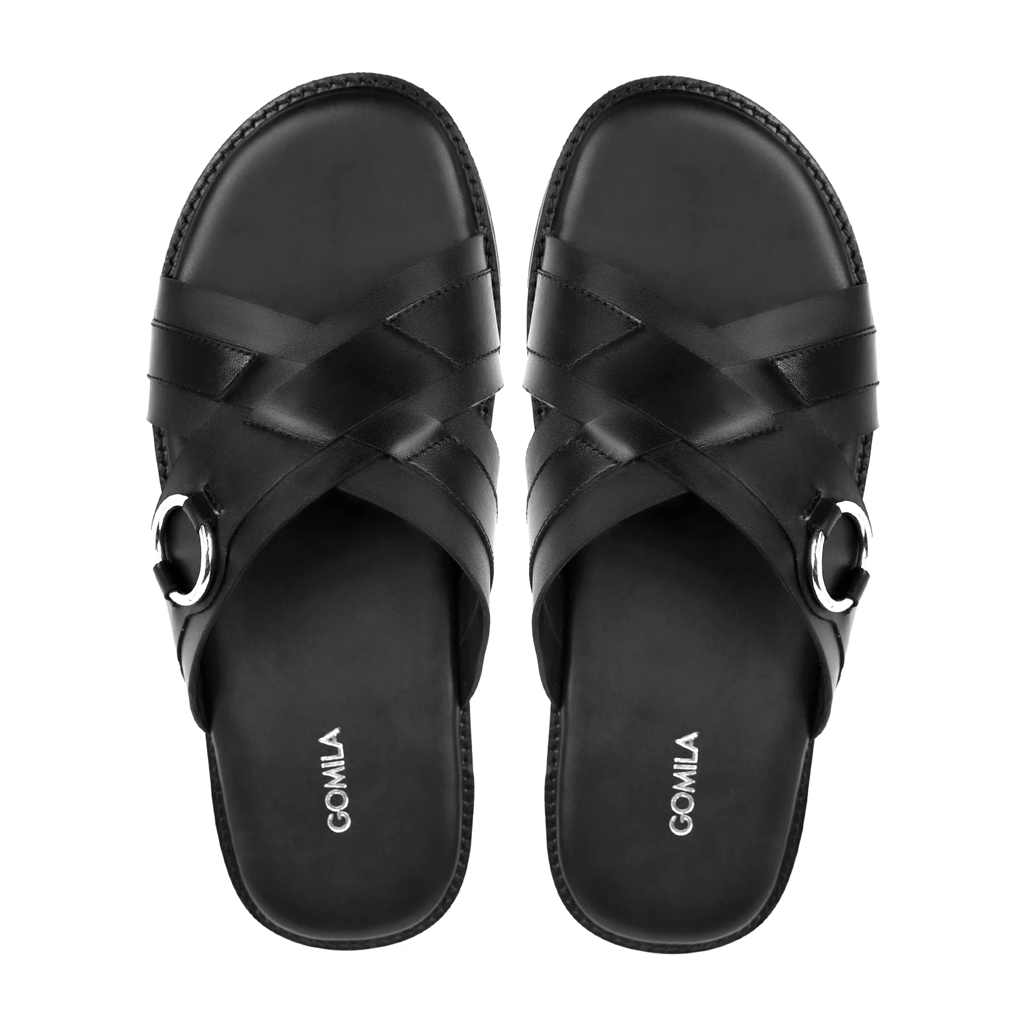 Monarch - Men's Black Calf Leather Slipper - Image 3