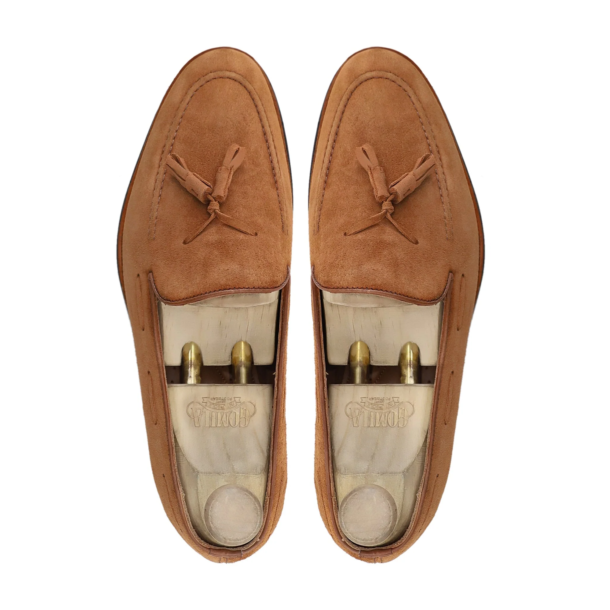 Morbida - Men's Orange Tan Kid Suede Loafer - Image 3