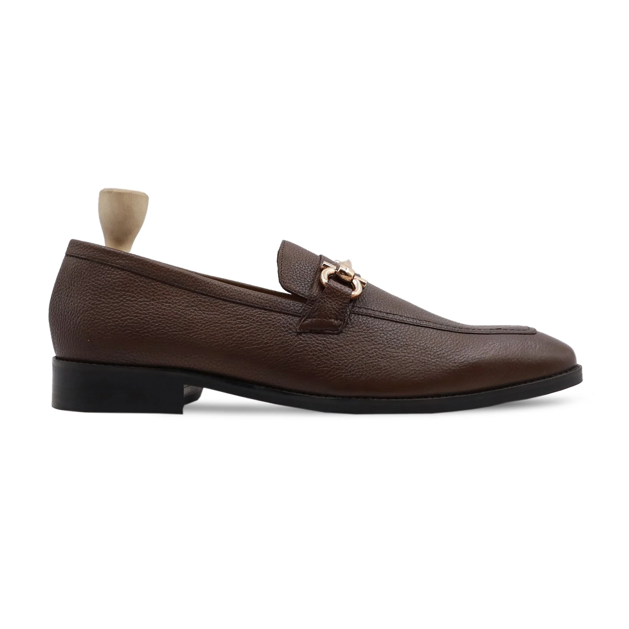 Naperville - Men's Dark Brown Pebble Grain Leather Loafer - Image 2