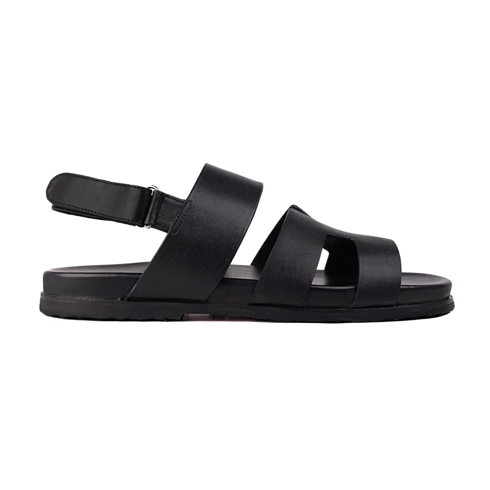 Nathan - Men's Black Calf  Leather Sandal - Image 2