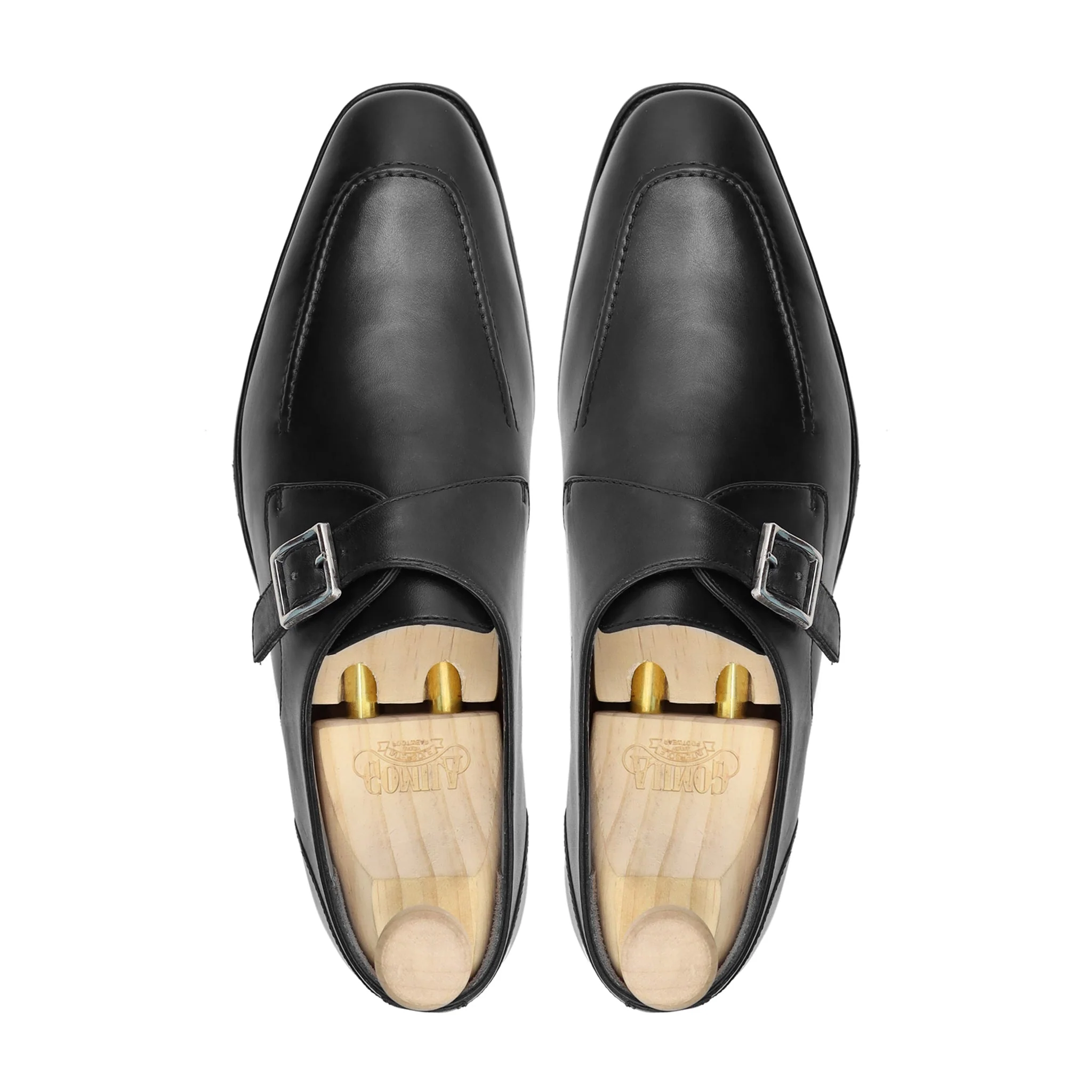 Nebart - Men's Black Calf Leather Single Monkstrap - Image 3