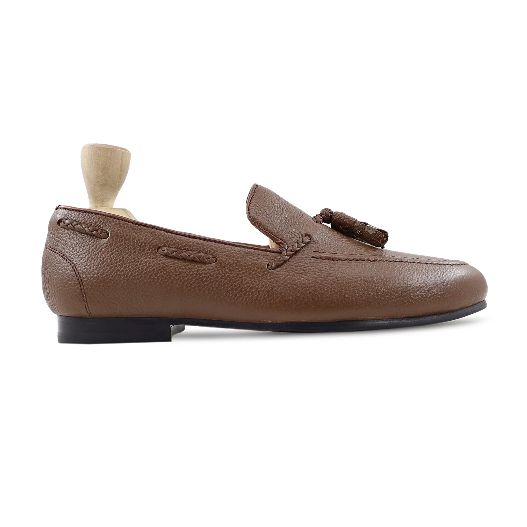 Nibol - Men's Brown Pebble Grain Leather Loafer - Image 2