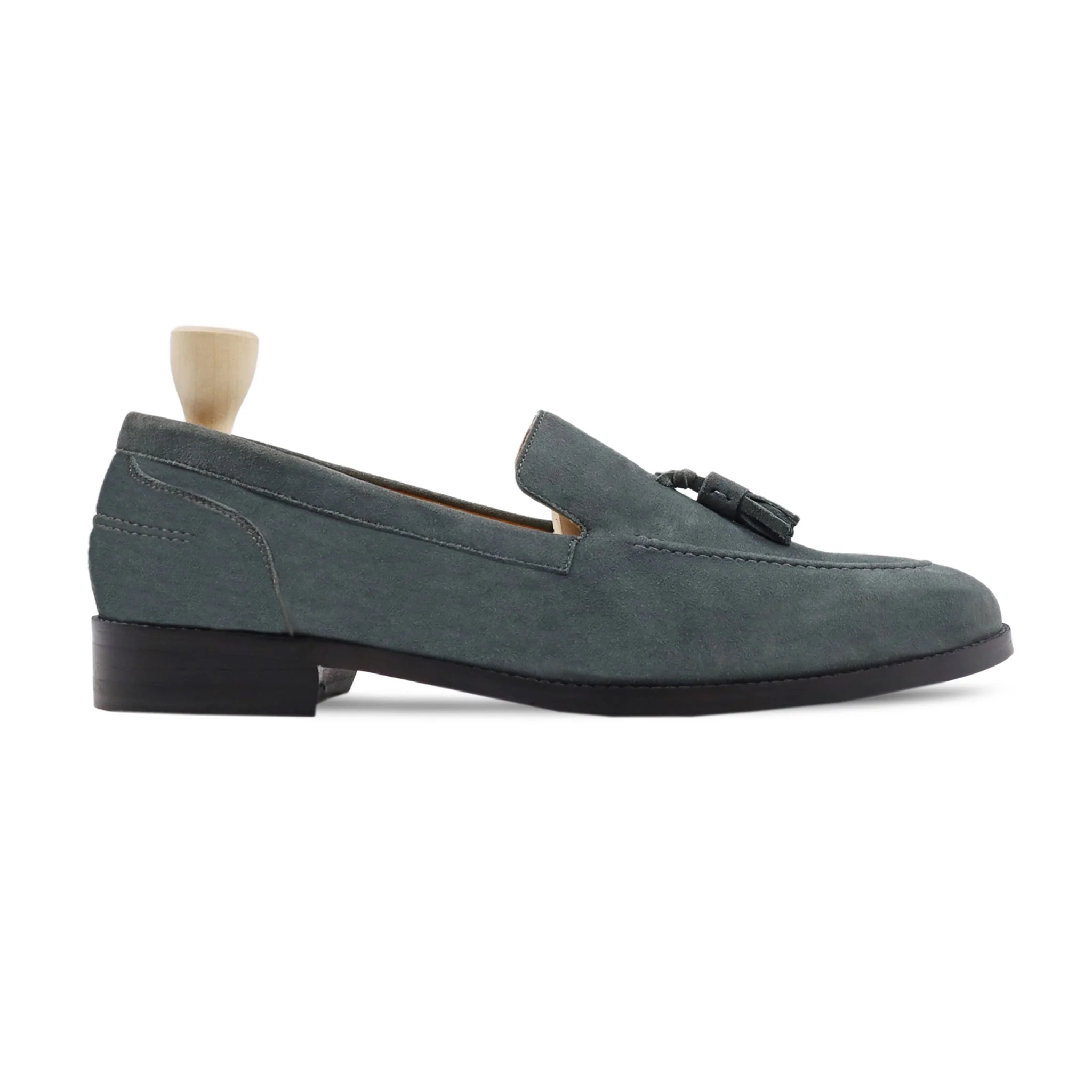 Norfolk - Men's Charcoal Grey Kid Suede Loafer - Image 2