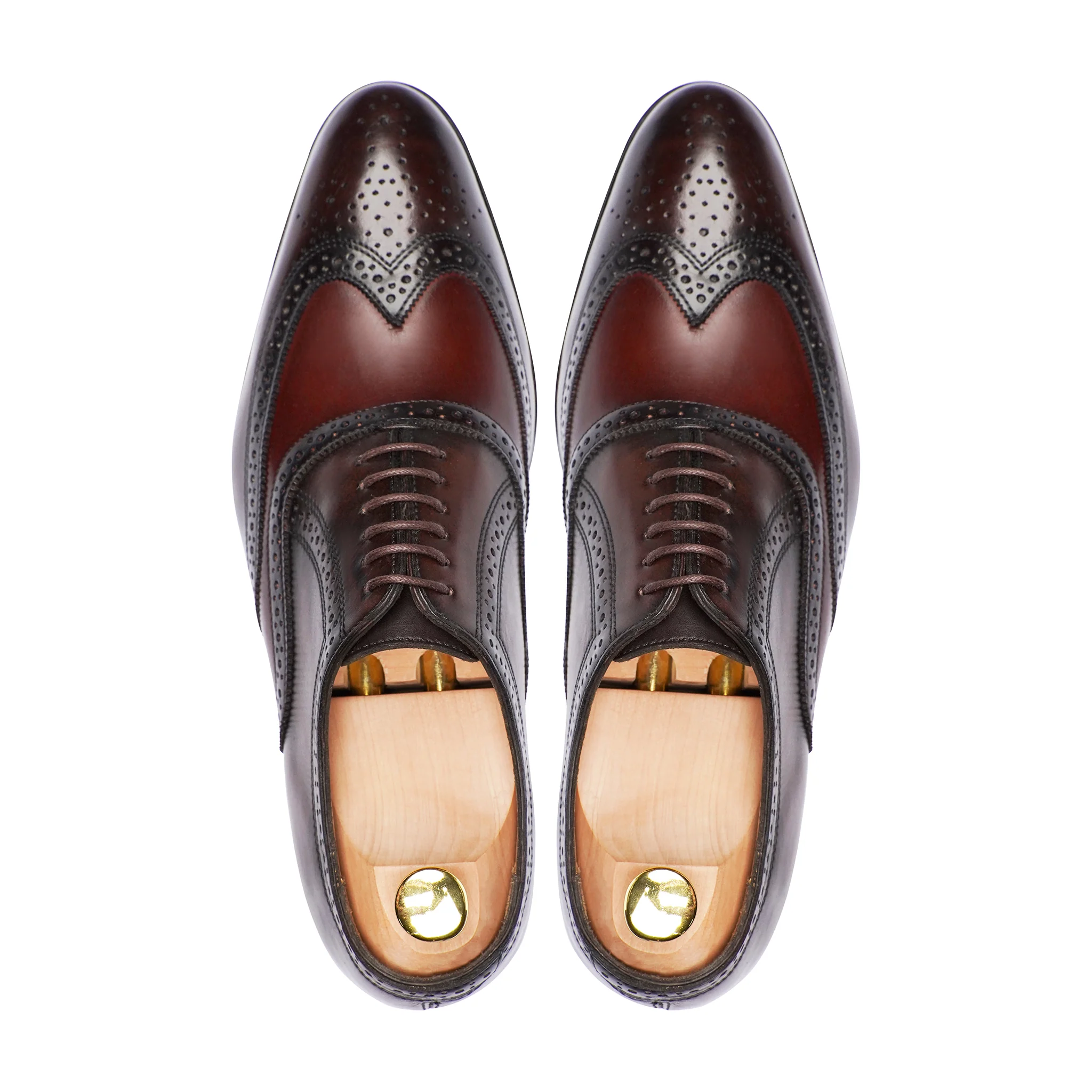 Northa - Men's Burnished Brown Burgundy Calf Leather Oxford Shoe - Image 3