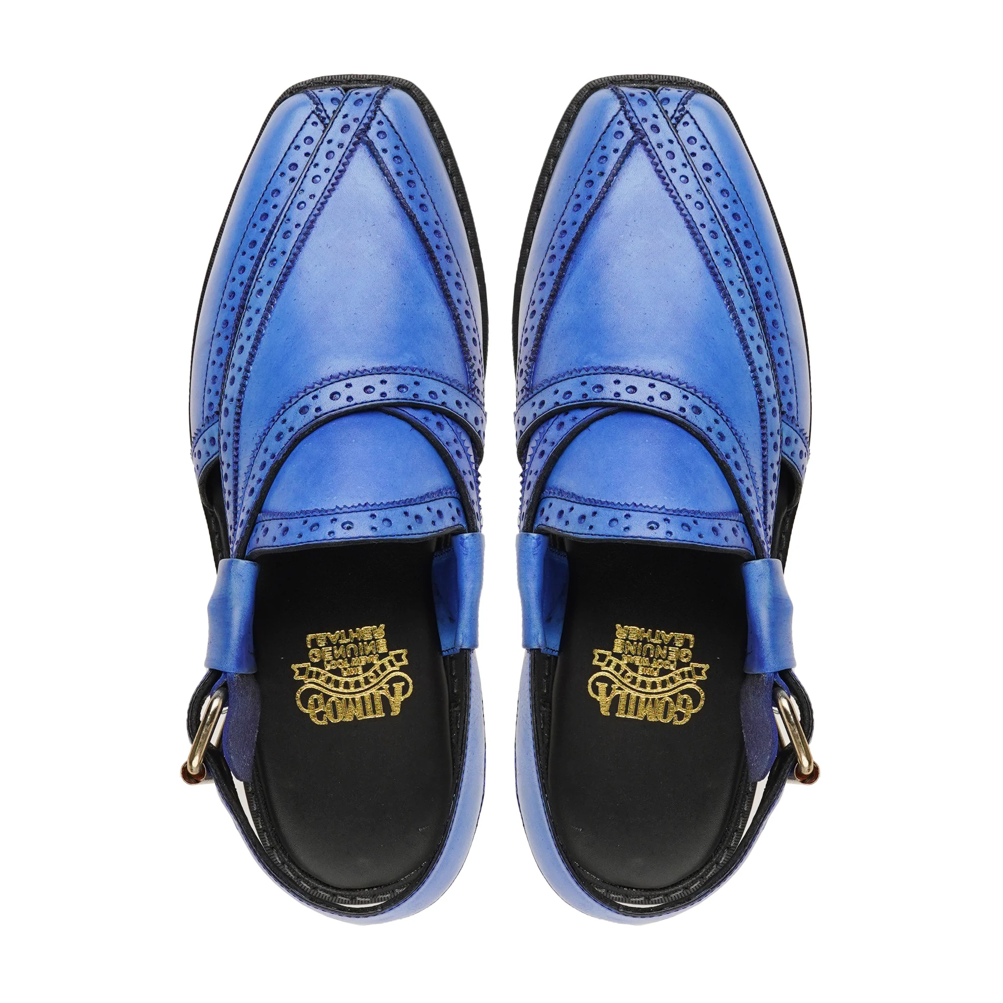 Fumiko - Men's Blue Calf Leather Sandal - Image 3