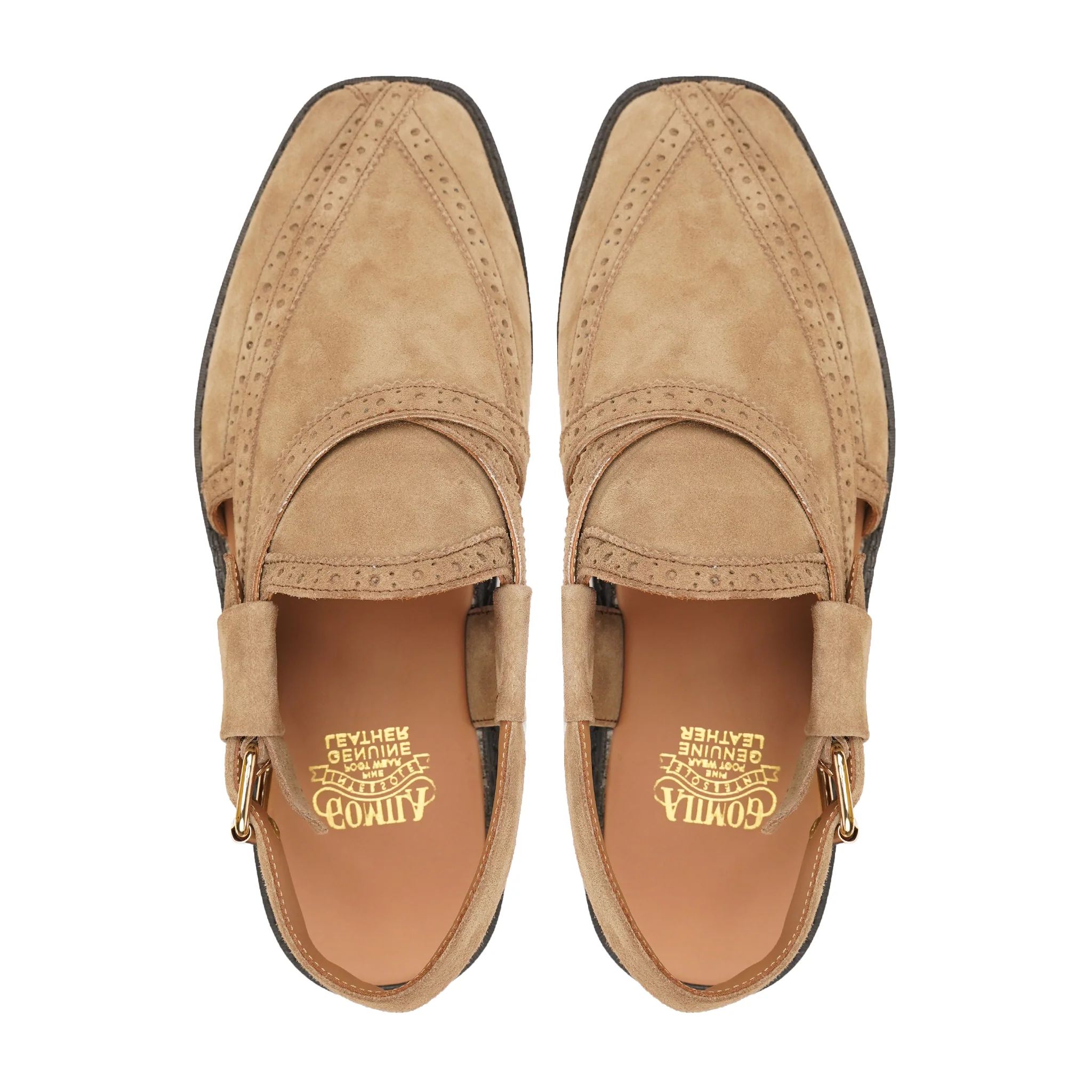 Vaberg - Men's Camel Kid Suede Sandal - Image 3