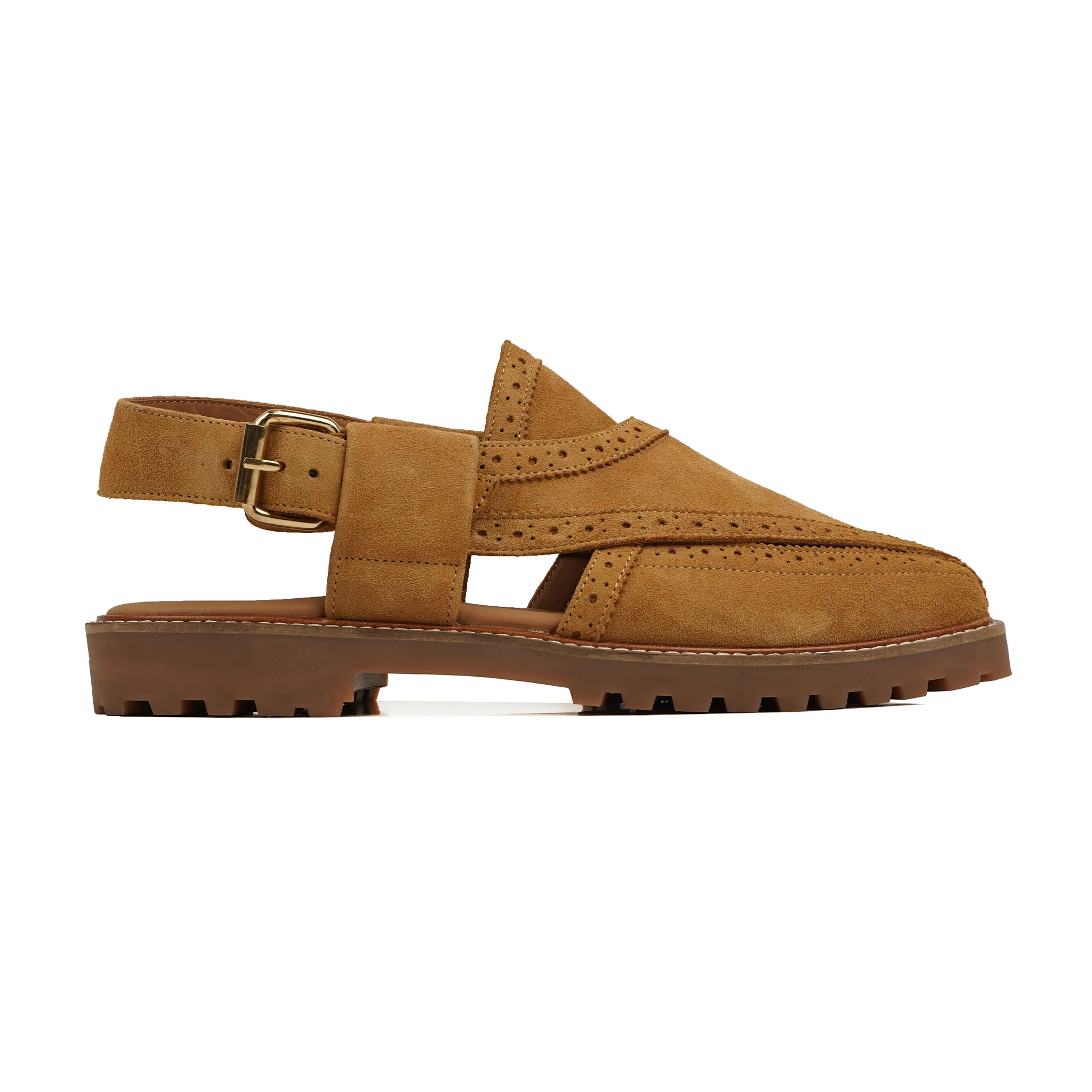 Satsuki - Men's Tan Kid Suede Sandal - Image 2