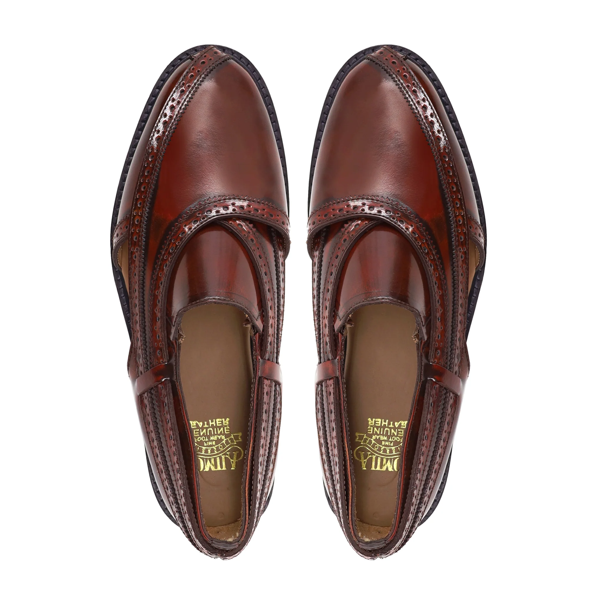 Chou - Men's Oxblood Patina Box Leather High Shine Sandal - Image 3