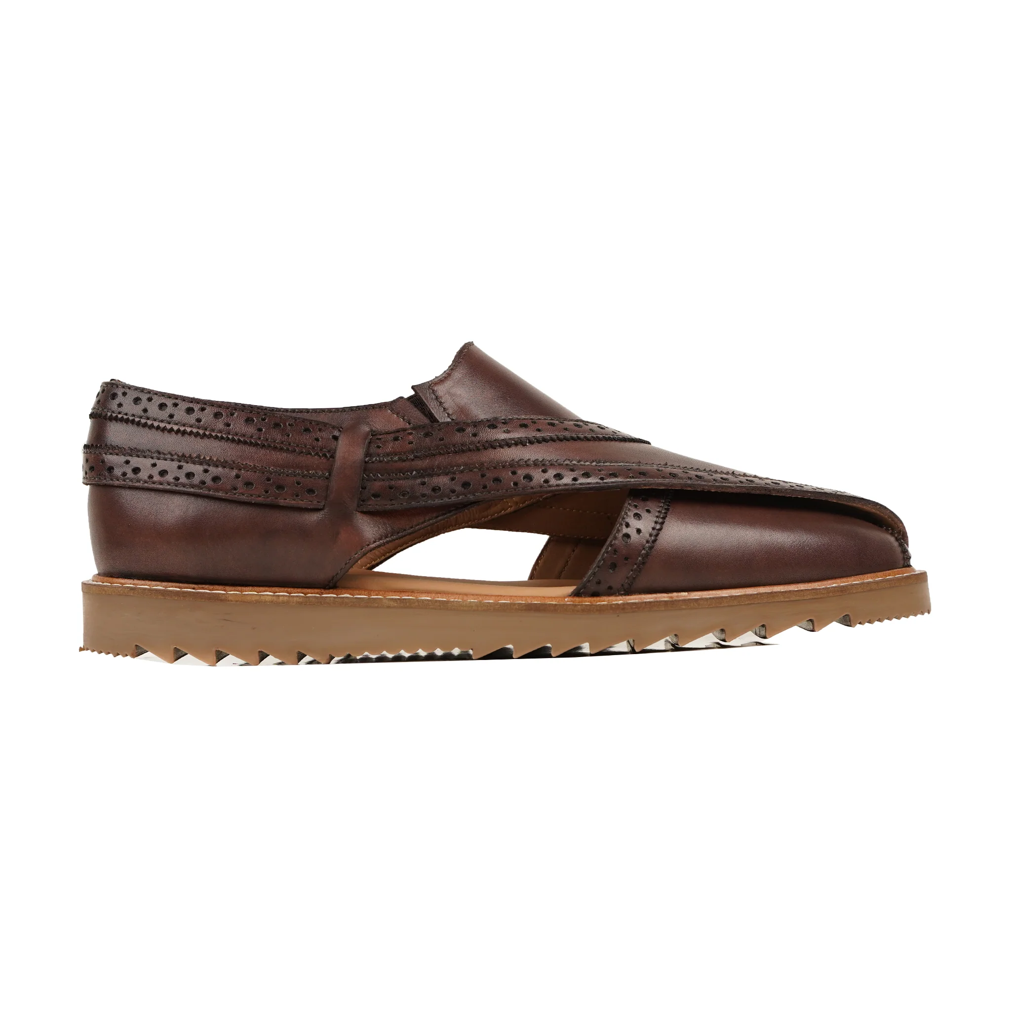 Giyani - Men's Dark Brown Calf Leather Sandal - Image 2