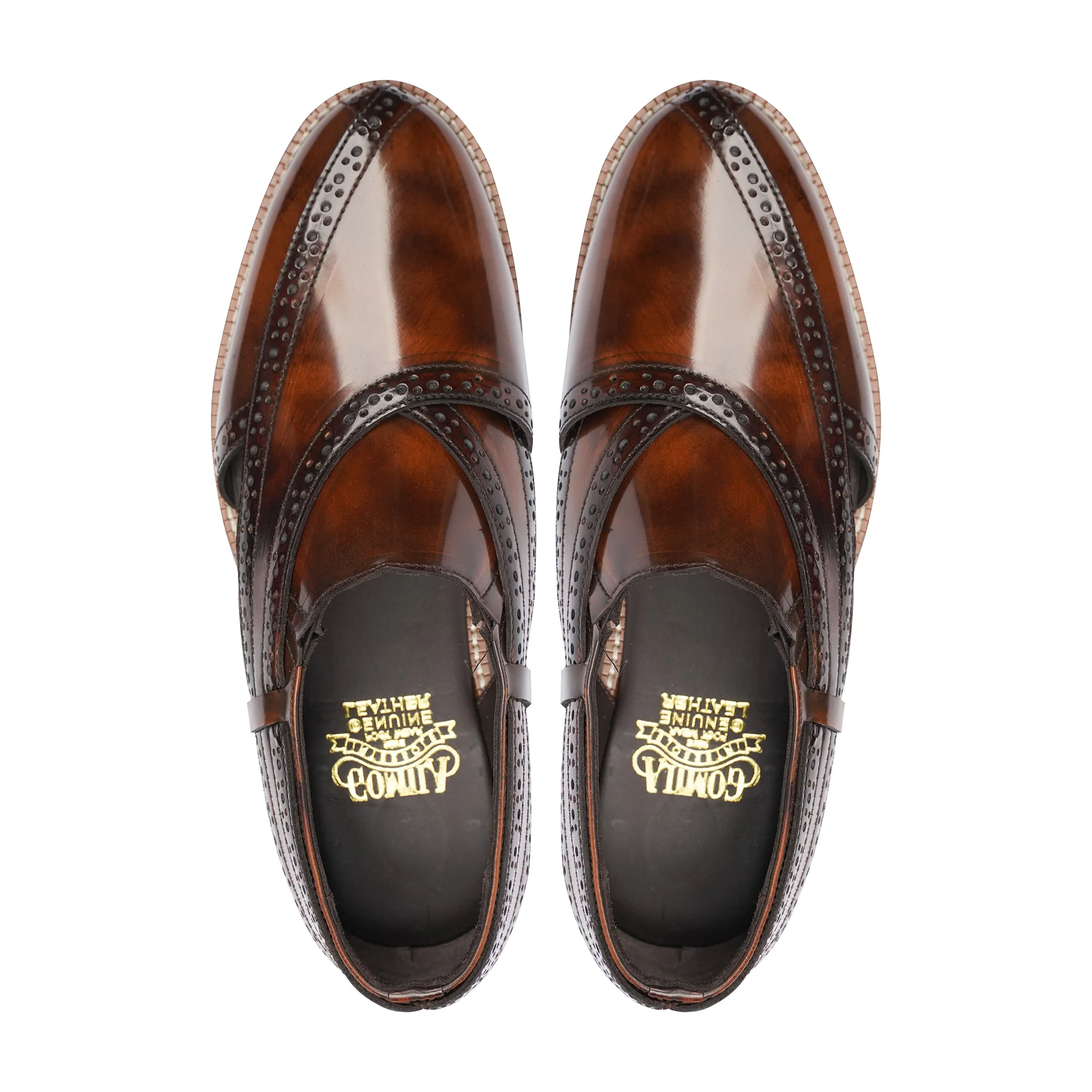Zakuro - Men's Burnished Brown Box Leather High Shine Sandal - Image 3