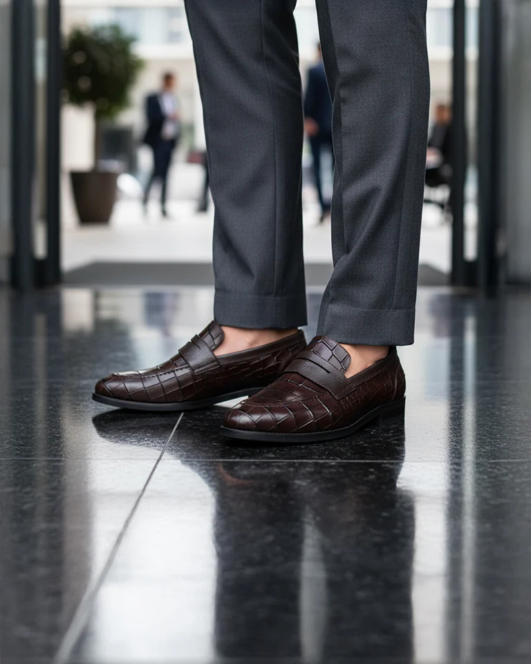 Nuvin - Men's Dark Brown Calf Leather Loafer - Image 6