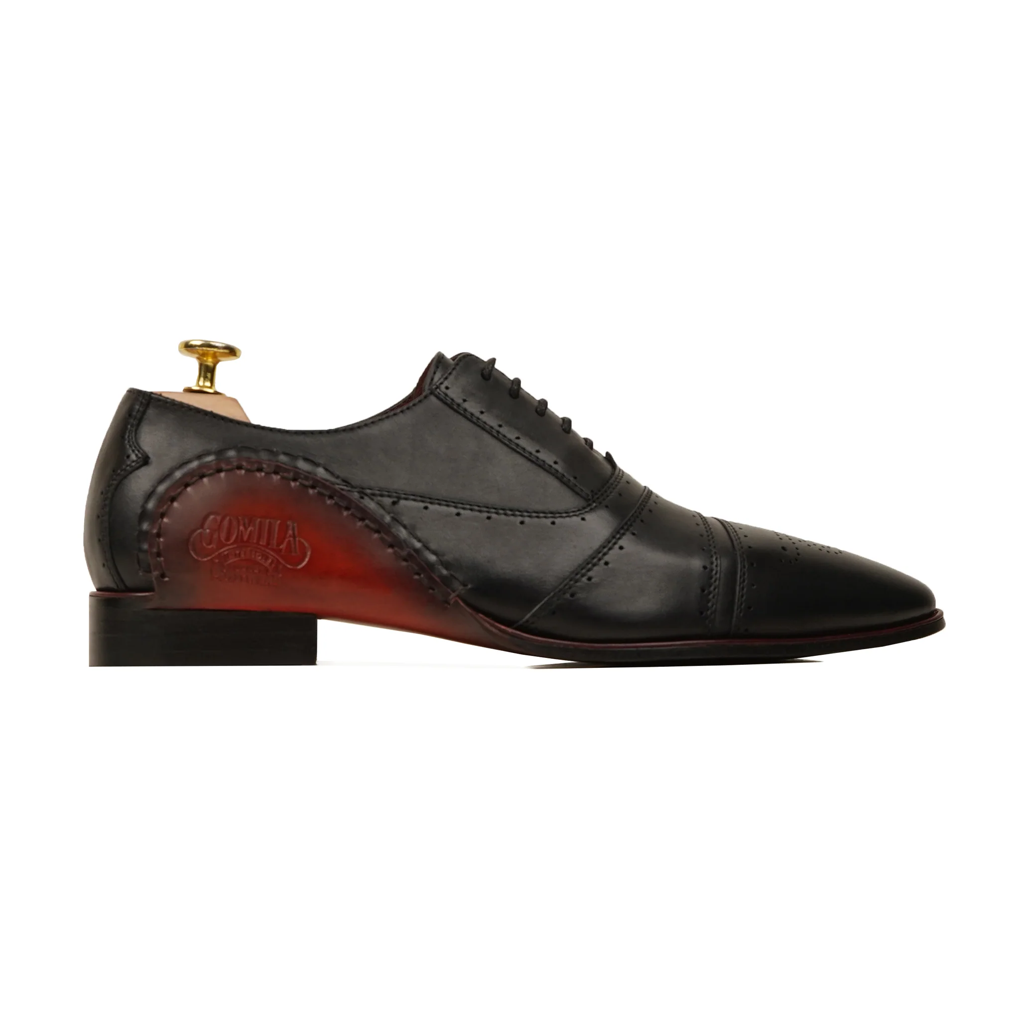 Opanka - Men's Black Calf Leather Oxford Shoe - Image 2