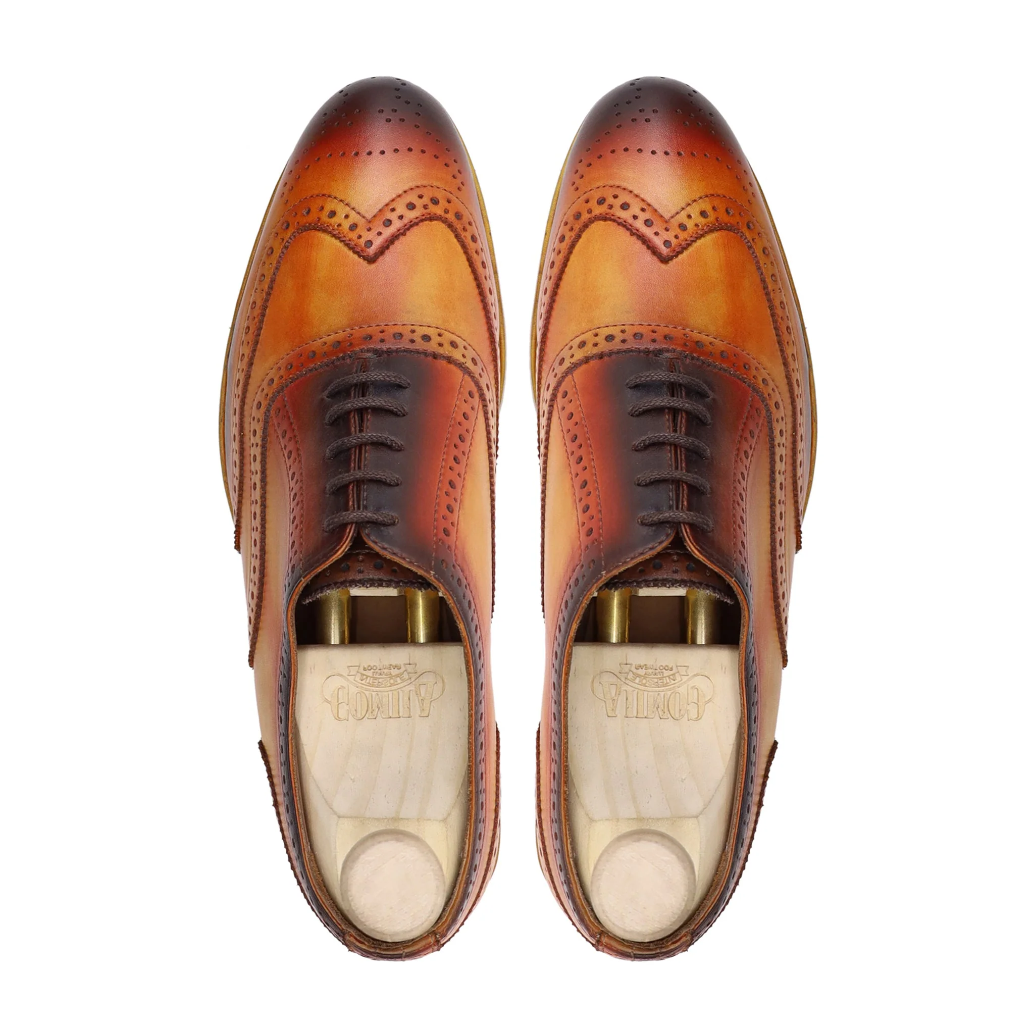Orland - Men's Burnished Tan Calf Leather Oxford Shoe - Image 3