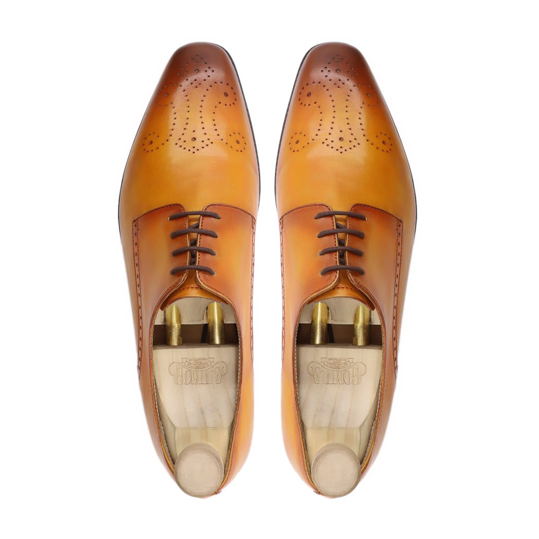 Ormoz - Men's Burnished Tan Calf Leather Derby Shoe - Image 3